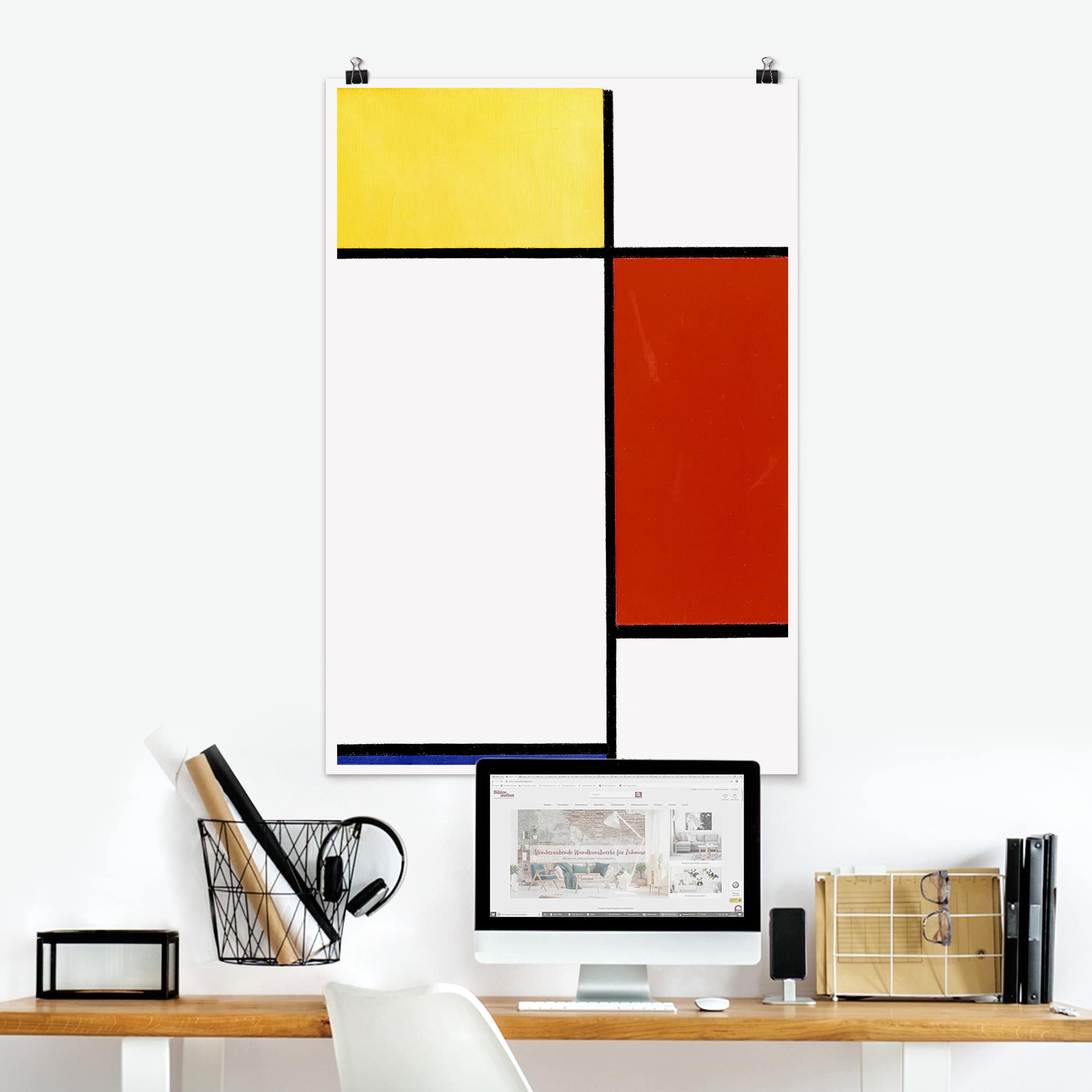 Poster - Hochformat Piet Mondrian - Komposition I