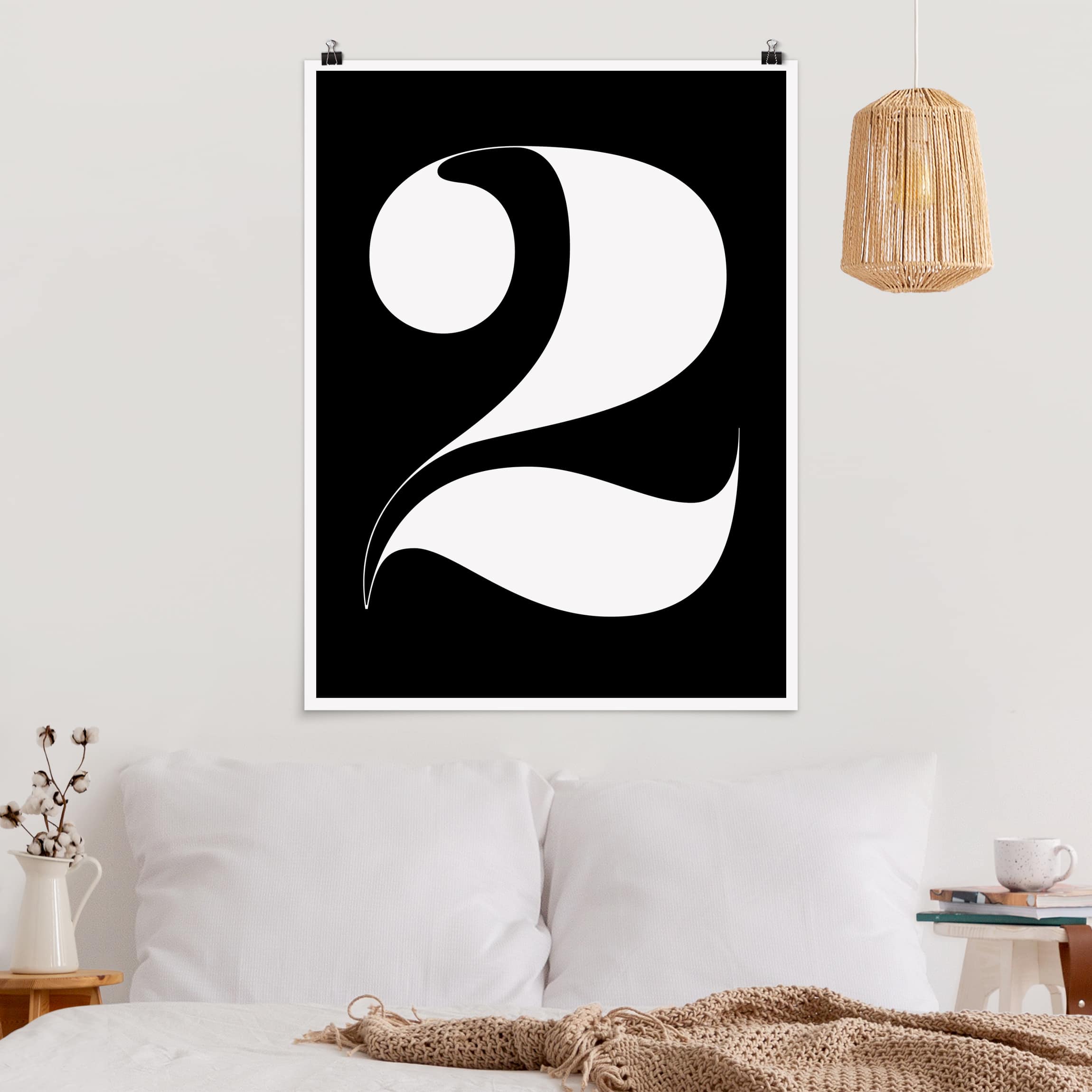 Poster - Hochformat Antiqua Zahl 2