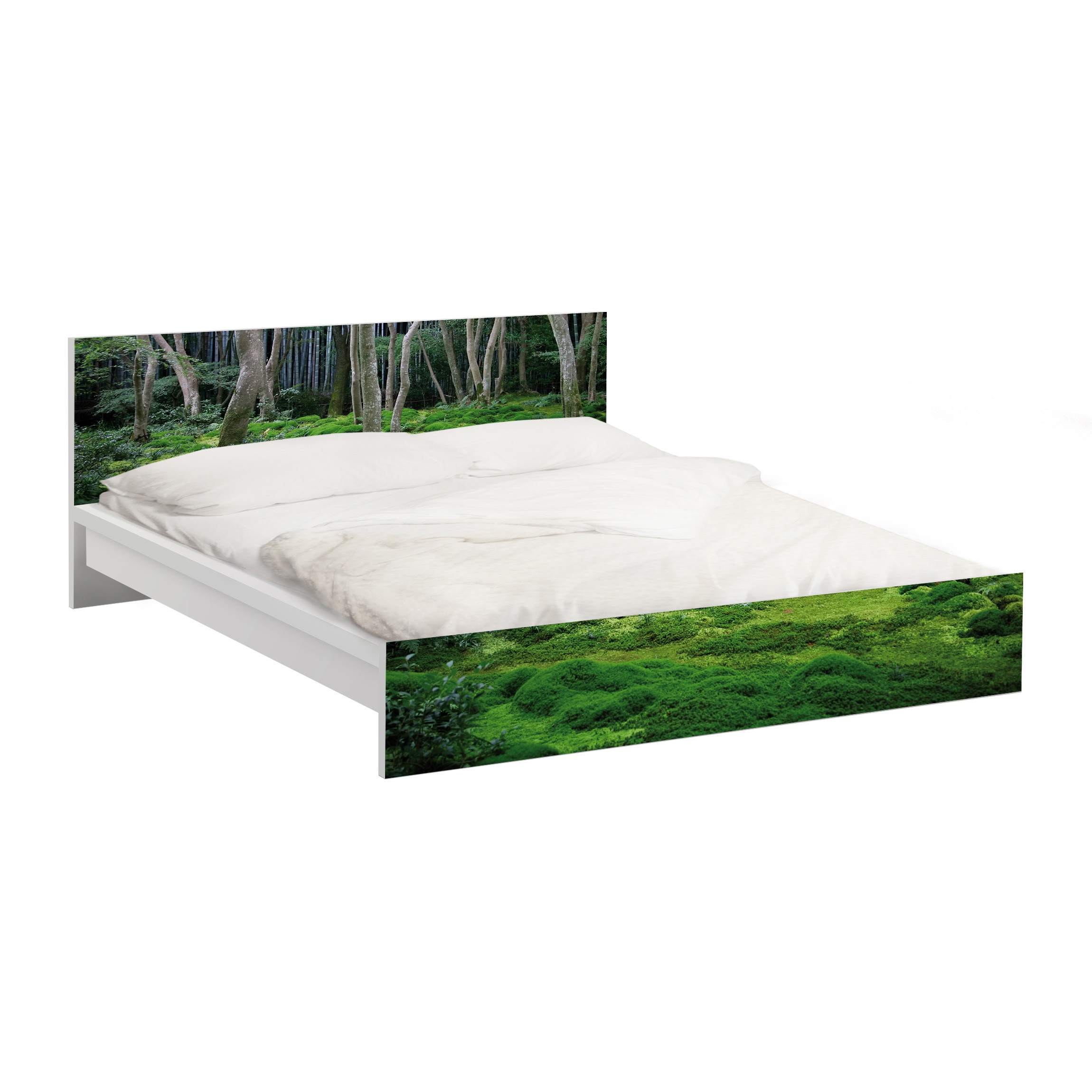 Möbelfolie für IKEA Malm Bett 140 cm Breite Japanischer Wald