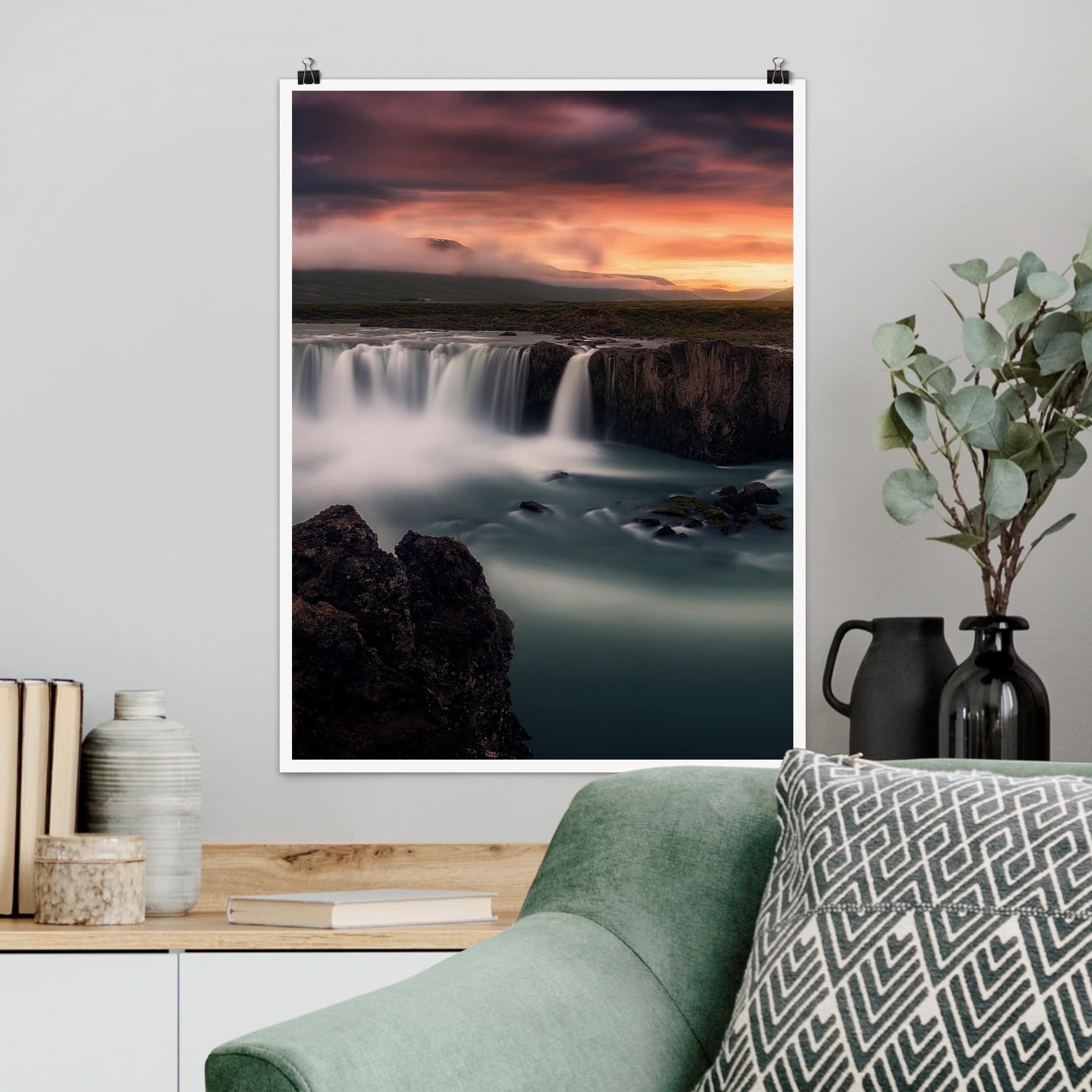 Poster Natur & Landschaft Goðafoss Wasserfall in Island