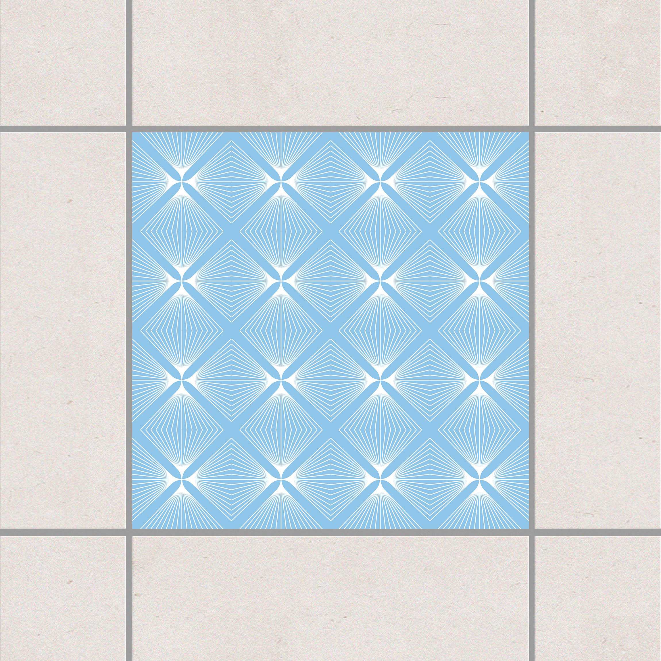 Fliesenaufkleber Zartes Vintage Karo Light Blue Blau