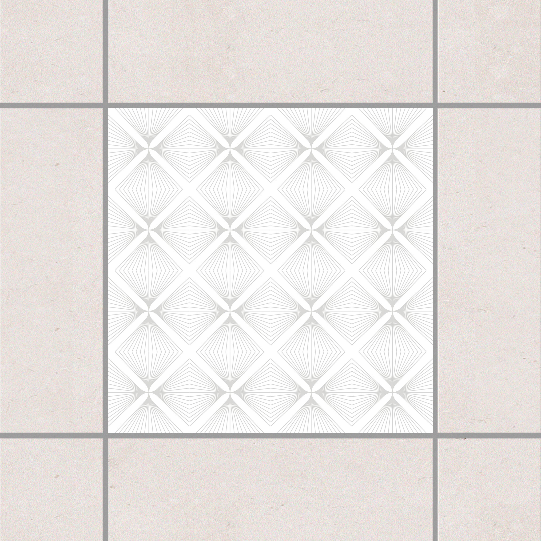 Fliesenaufkleber Zartes Vintage Karo White Light Grey Grau