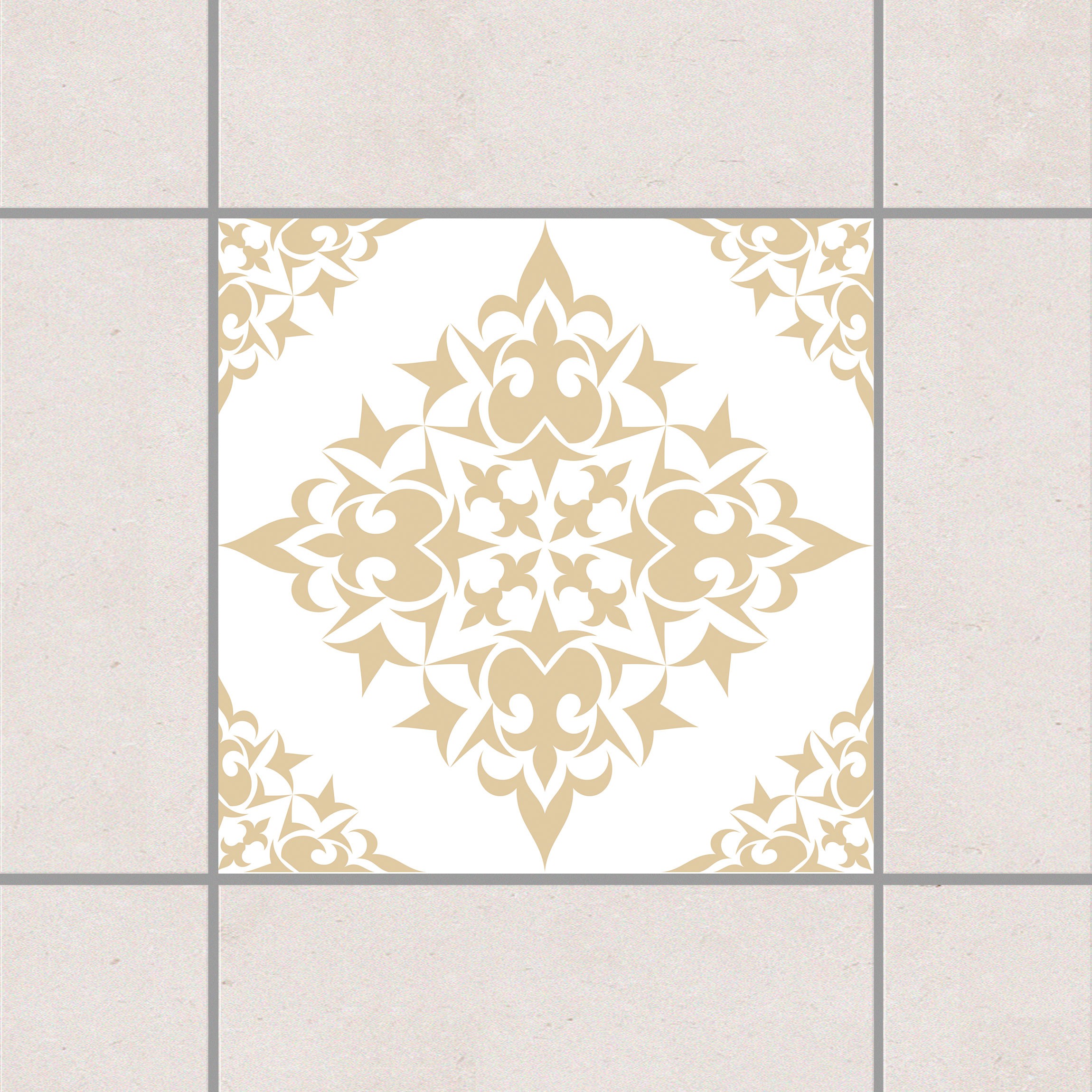 Fliesenaufkleber Fliesenmuster White Light Brown Braun