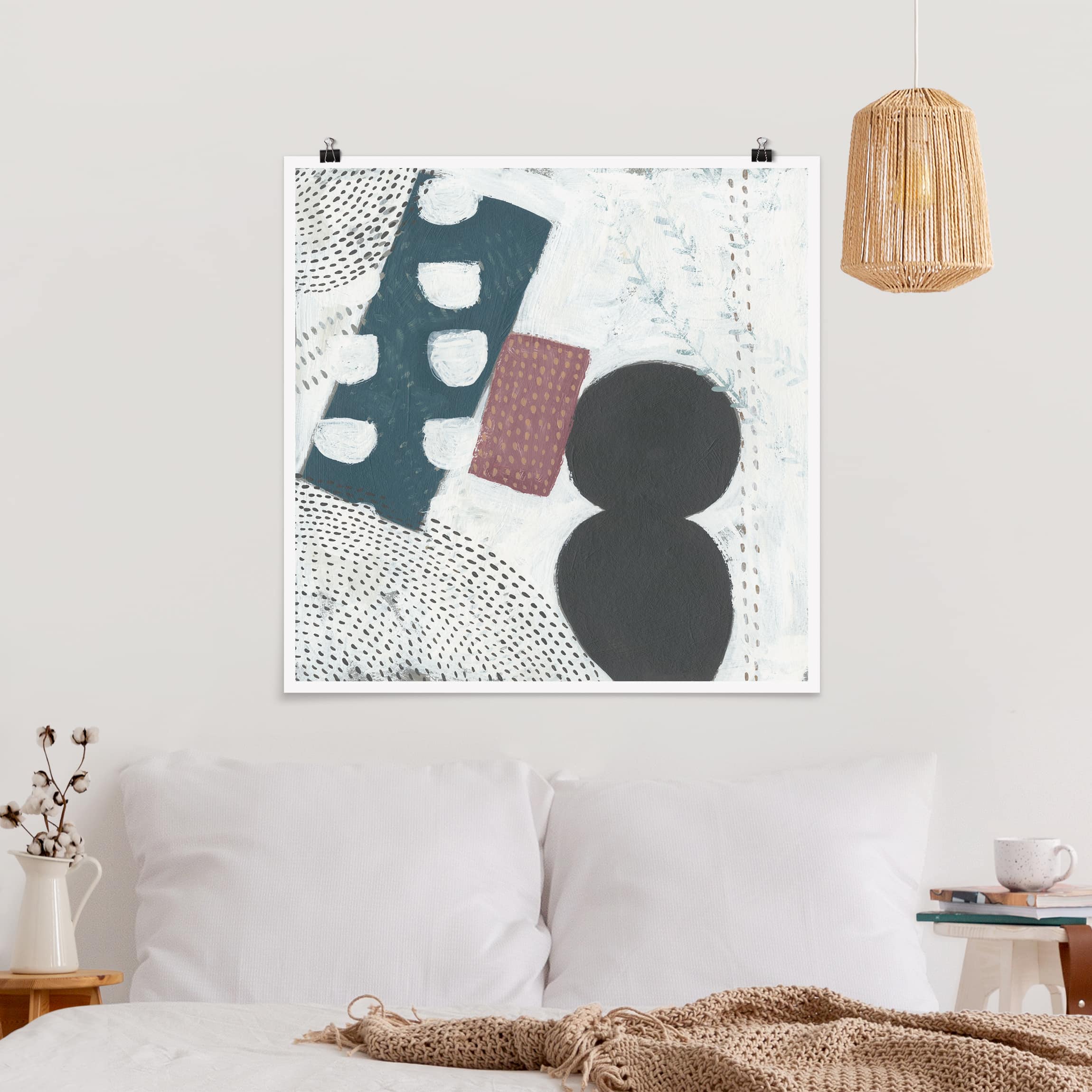 Poster - Quadrat Karneval der Formen in Petrol I