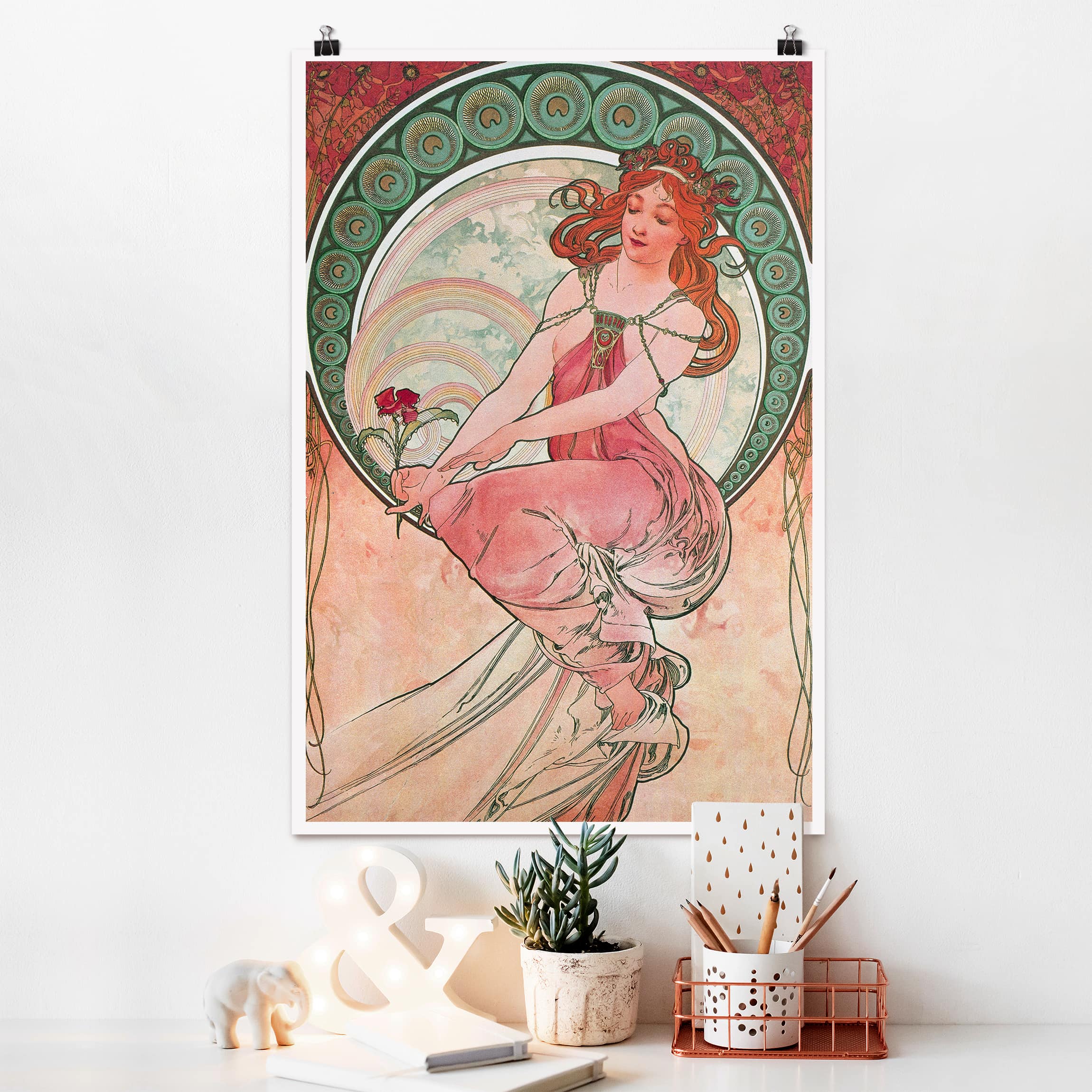 Poster - Hochformat Alfons Mucha - Vier Künste - Die Malerei