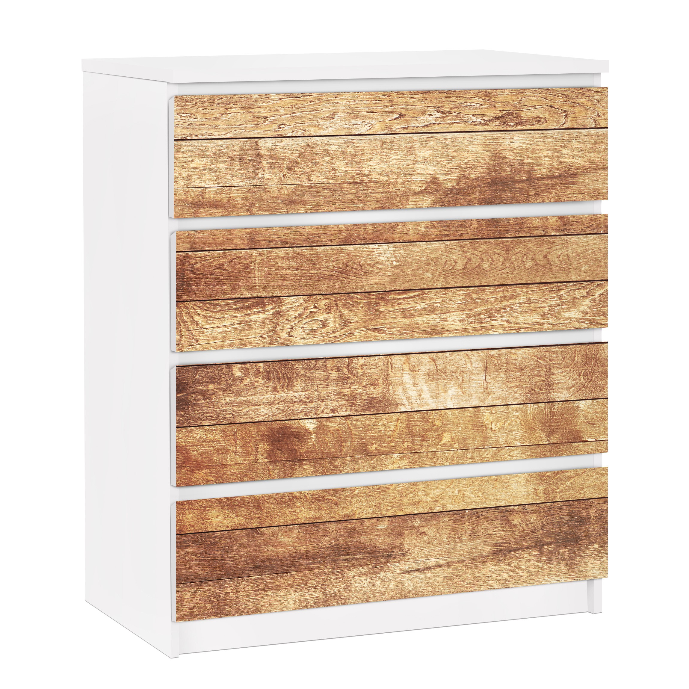 Möbelfolie für IKEA Malm Kommode 4 Schubladen Nordic Woodwall