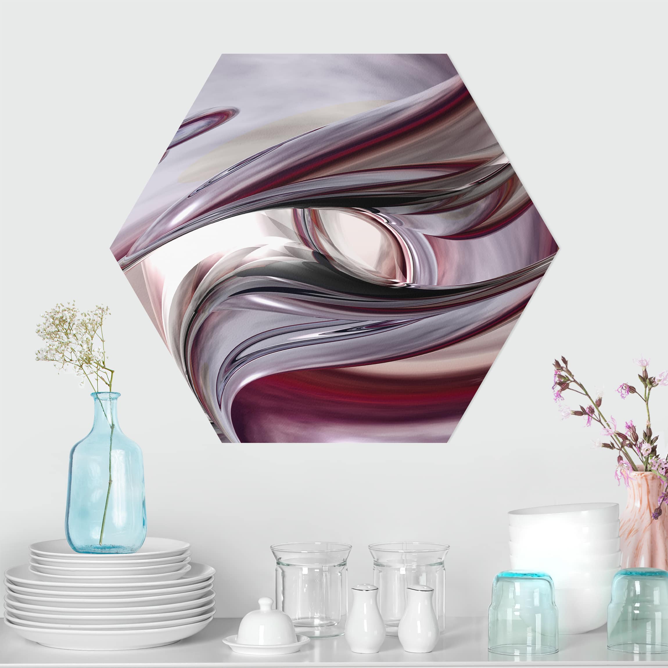 Hexagon-Alu-Dibond Bild Illusionary