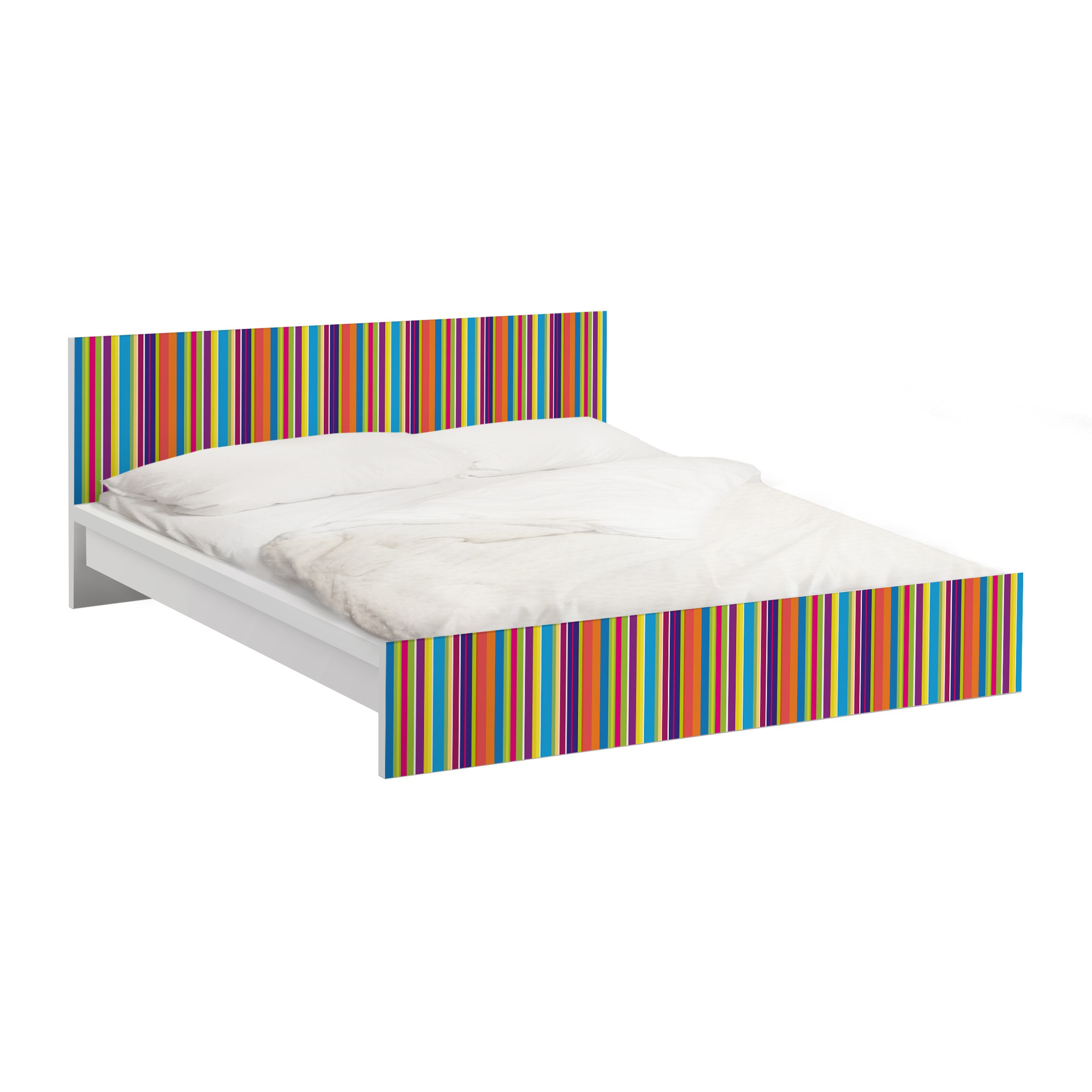 Möbelfolie für IKEA Malm Bett 140 cm Breite Happy Stripes