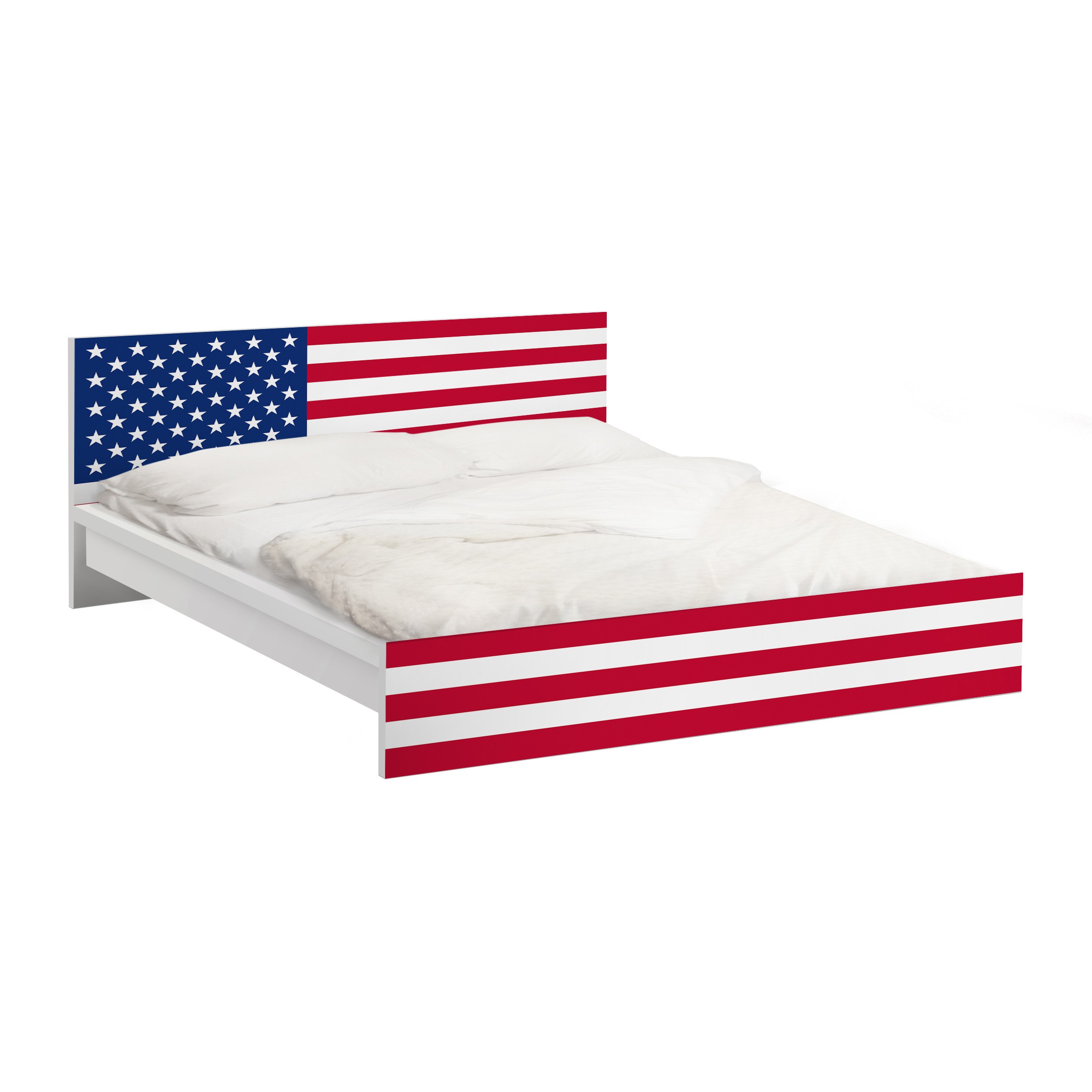Möbelfolie für IKEA Malm Bett 140 cm Breite Flag of America 1