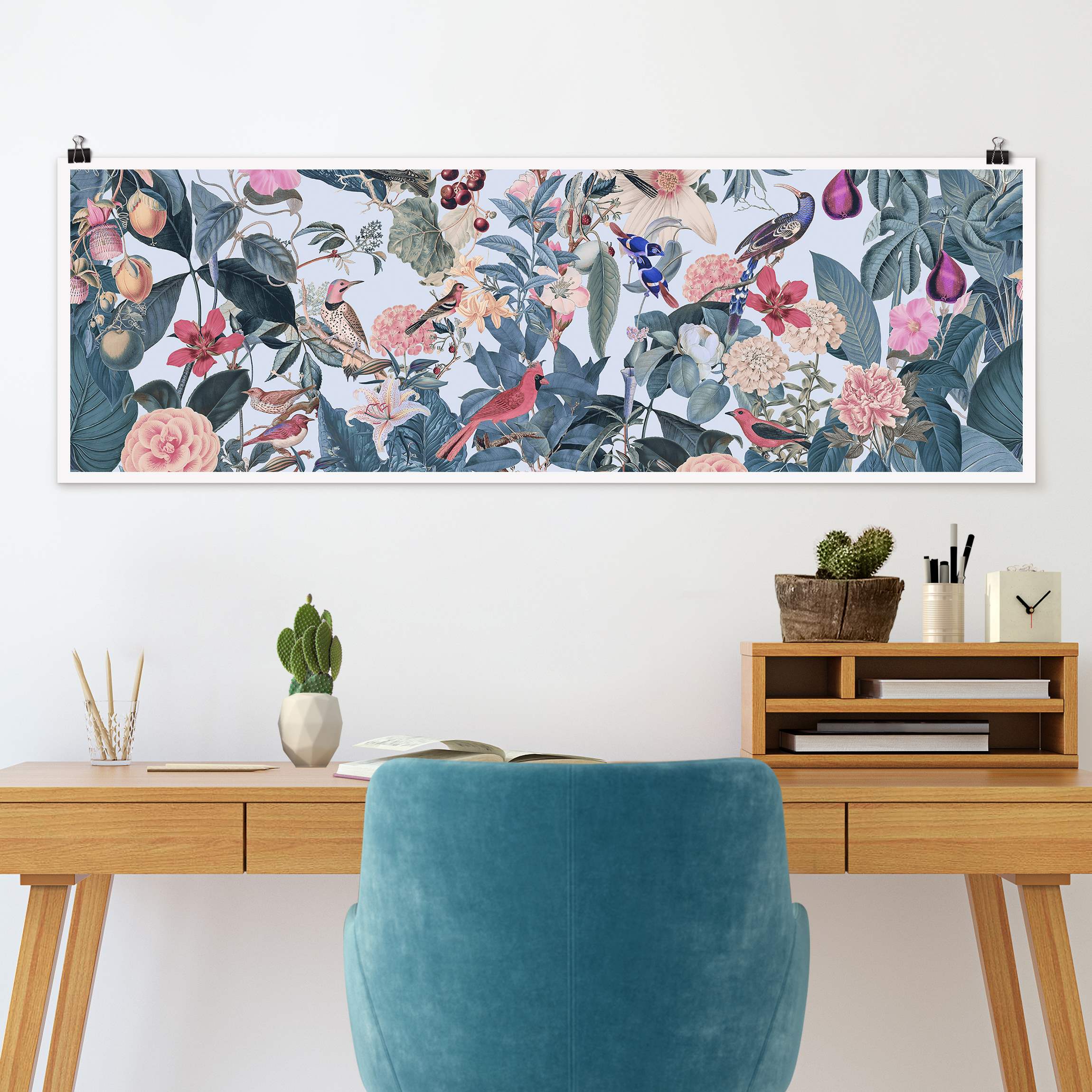 Poster Vintage Collage - Vogelgarten