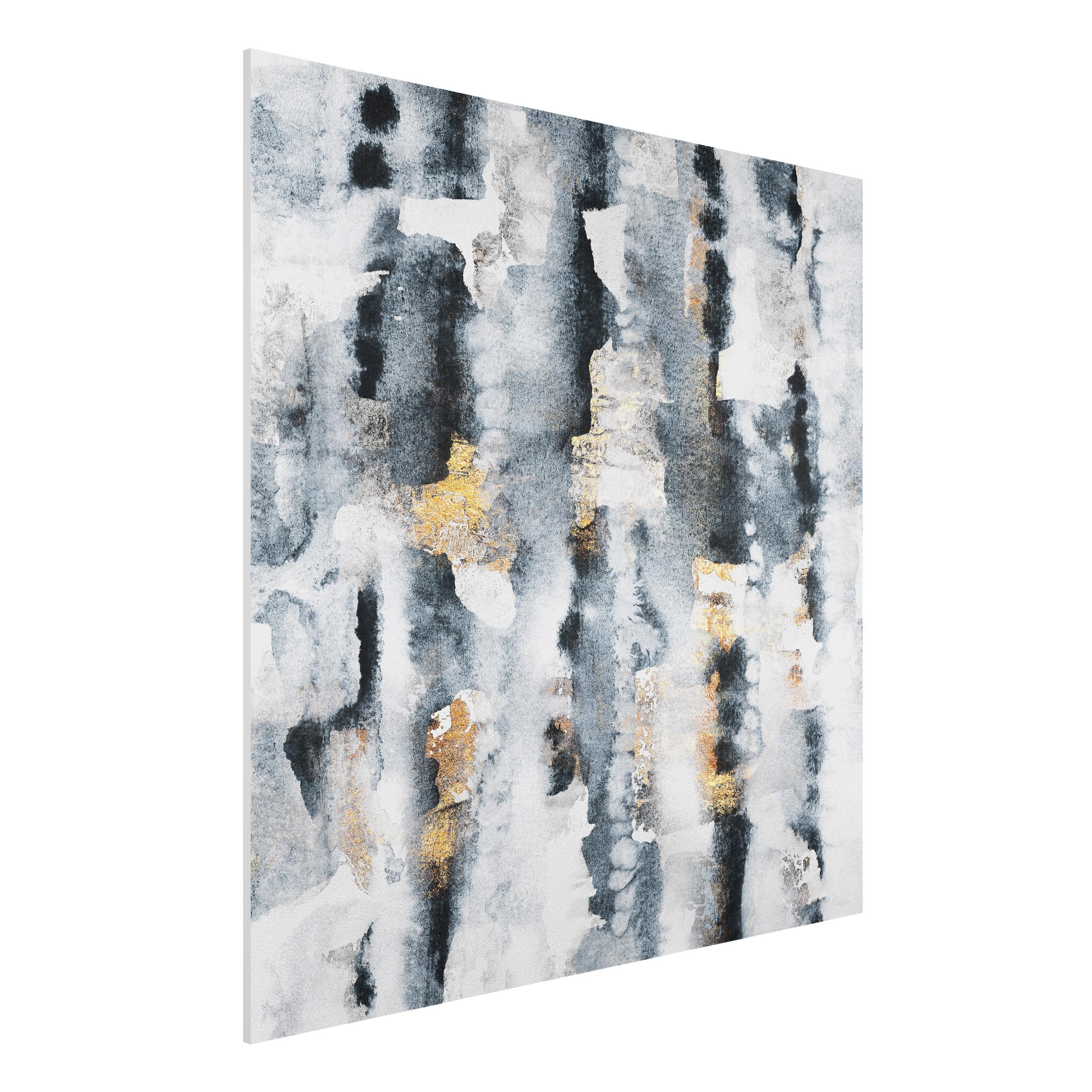 Forexbild - Quadrat Abstraktes Aquarell mit Gold
