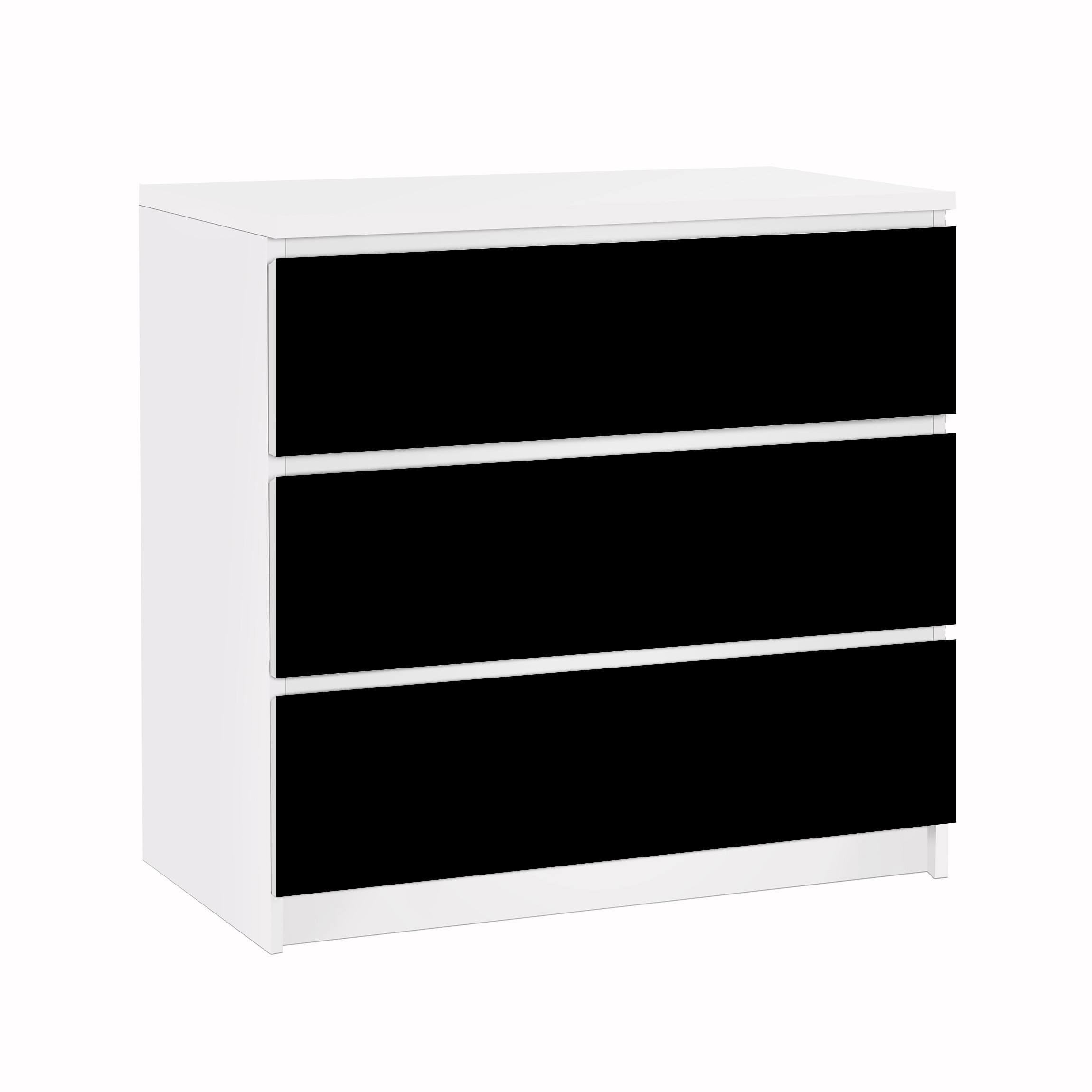 Möbelfolie für IKEA Malm Kommode 3 Schubladen Colour Black