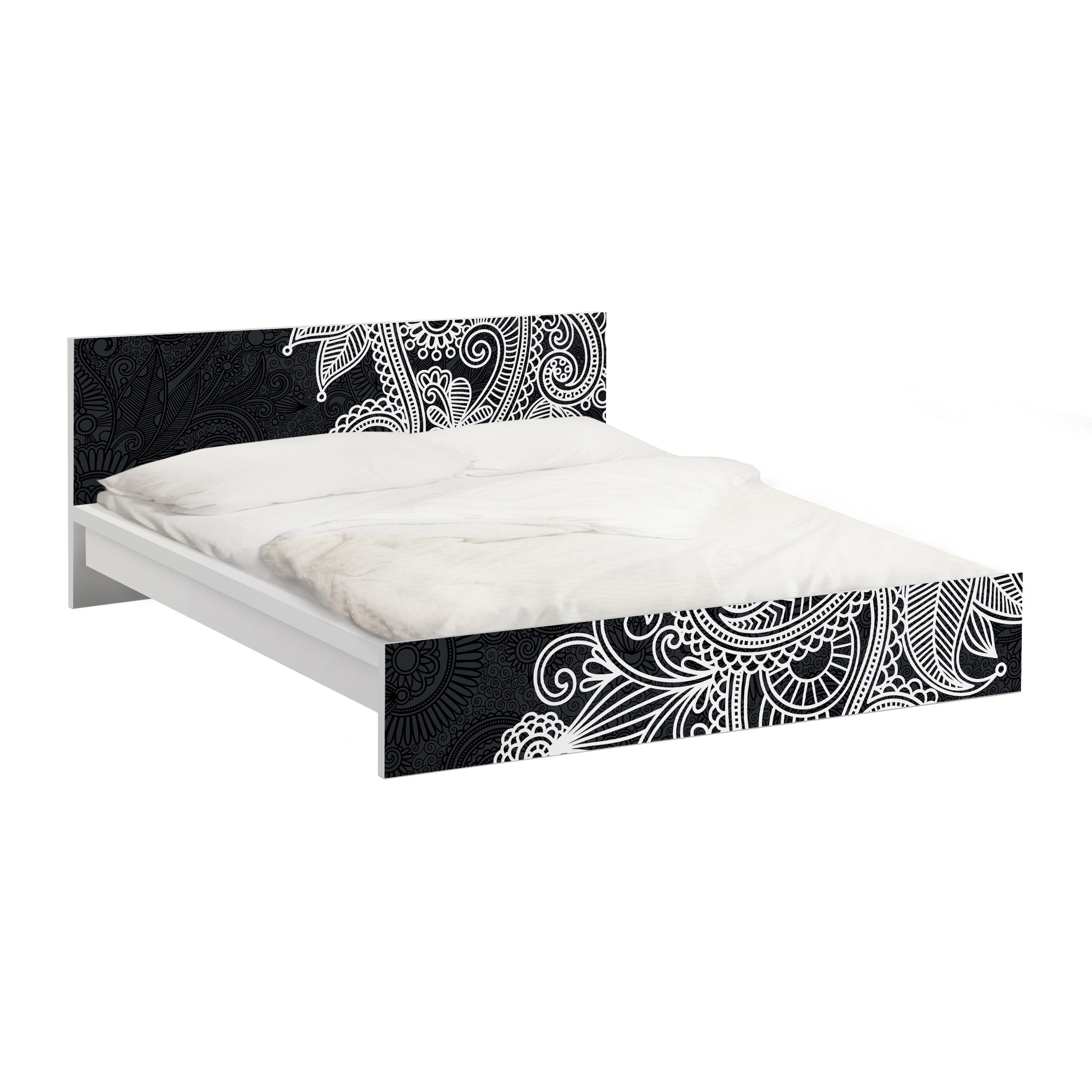Möbelfolie für IKEA Malm Bett 160 cm Breite Gothic Ornament