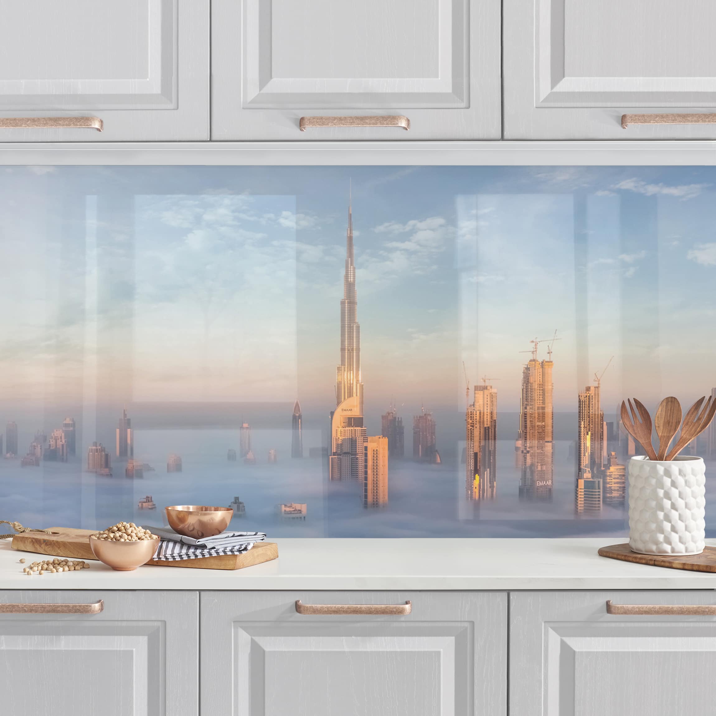 Küchenrückwand Dubai über den Wolken