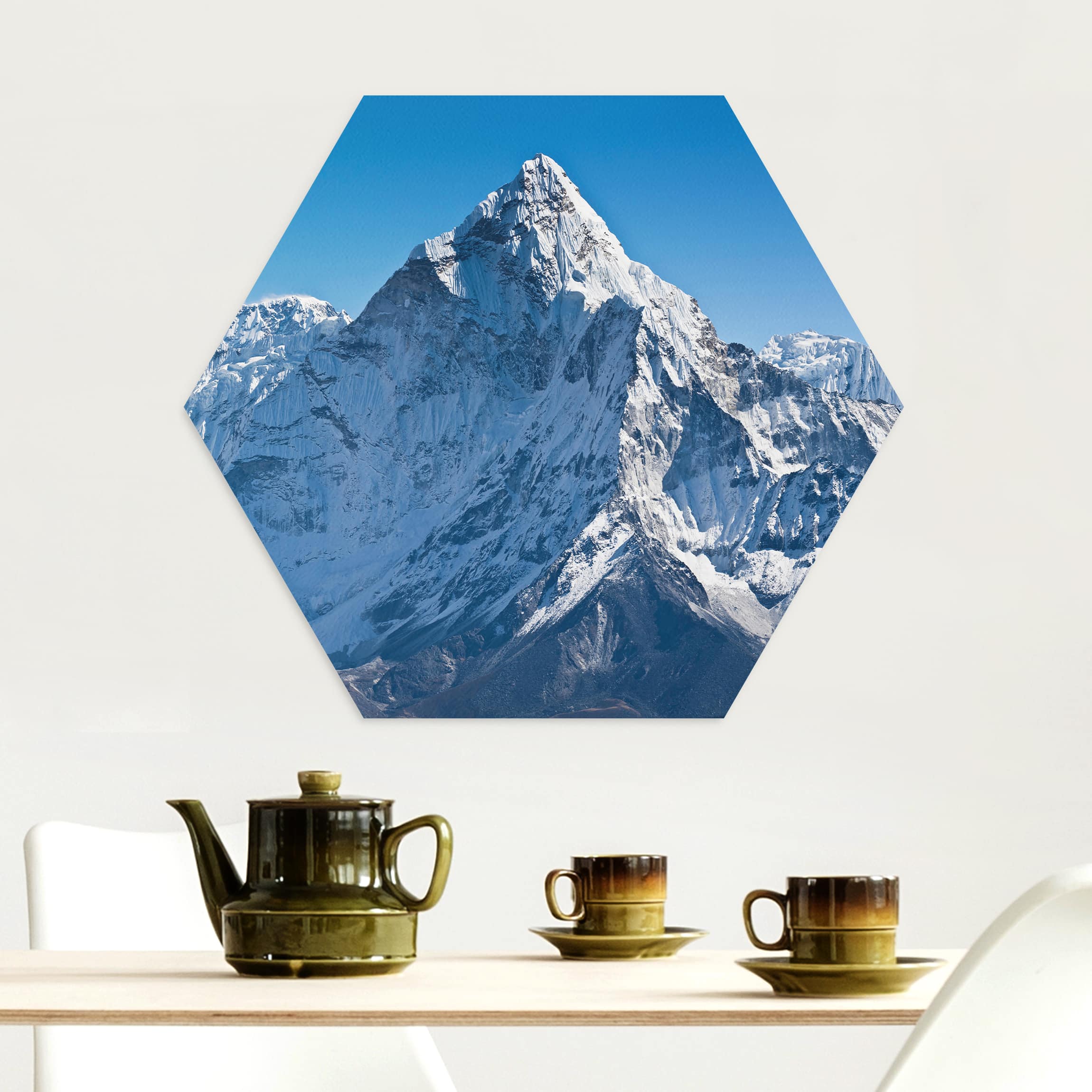 Hexagon-Alu-Dibond Bild Der Himalaya