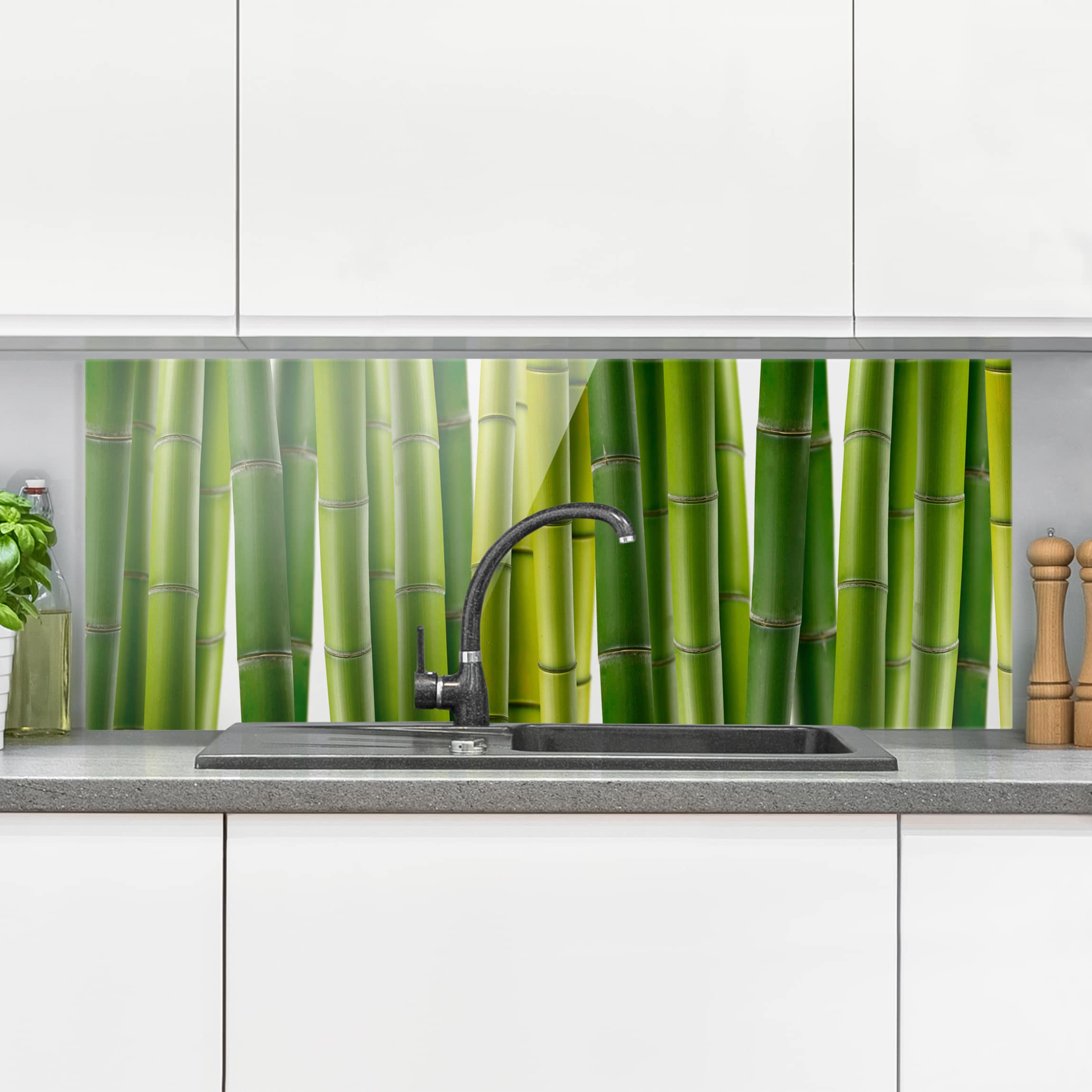 Glas Spritzschutz Bambuspflanzen