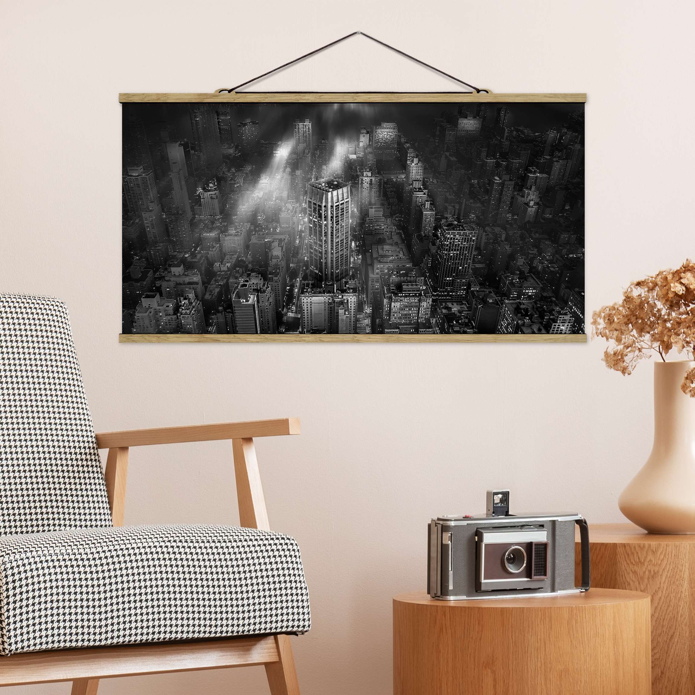 Stoffbild - Querformat Sonnenlicht über New York City