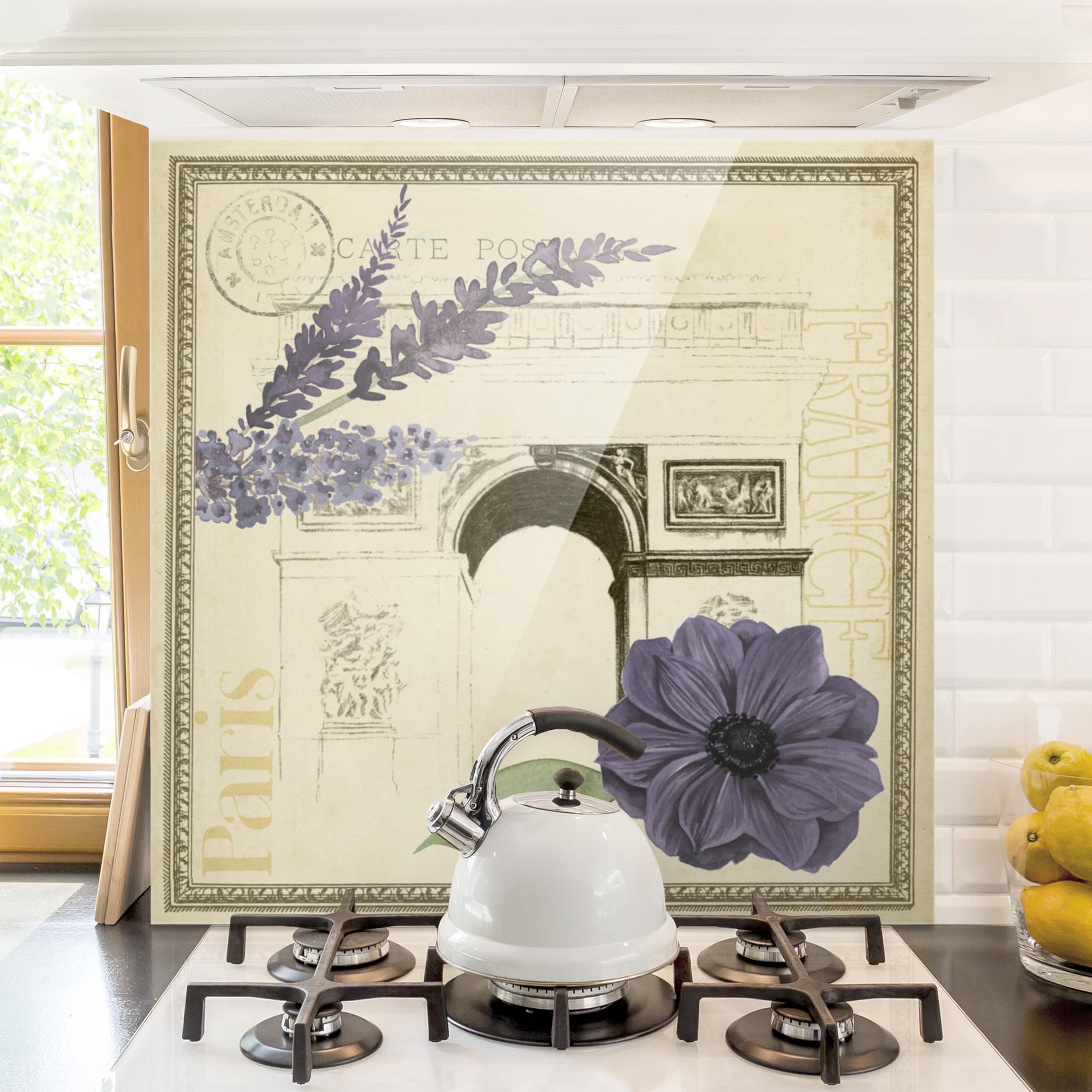 Glas Spritzschutz Paris Collage Arc de Triomphe