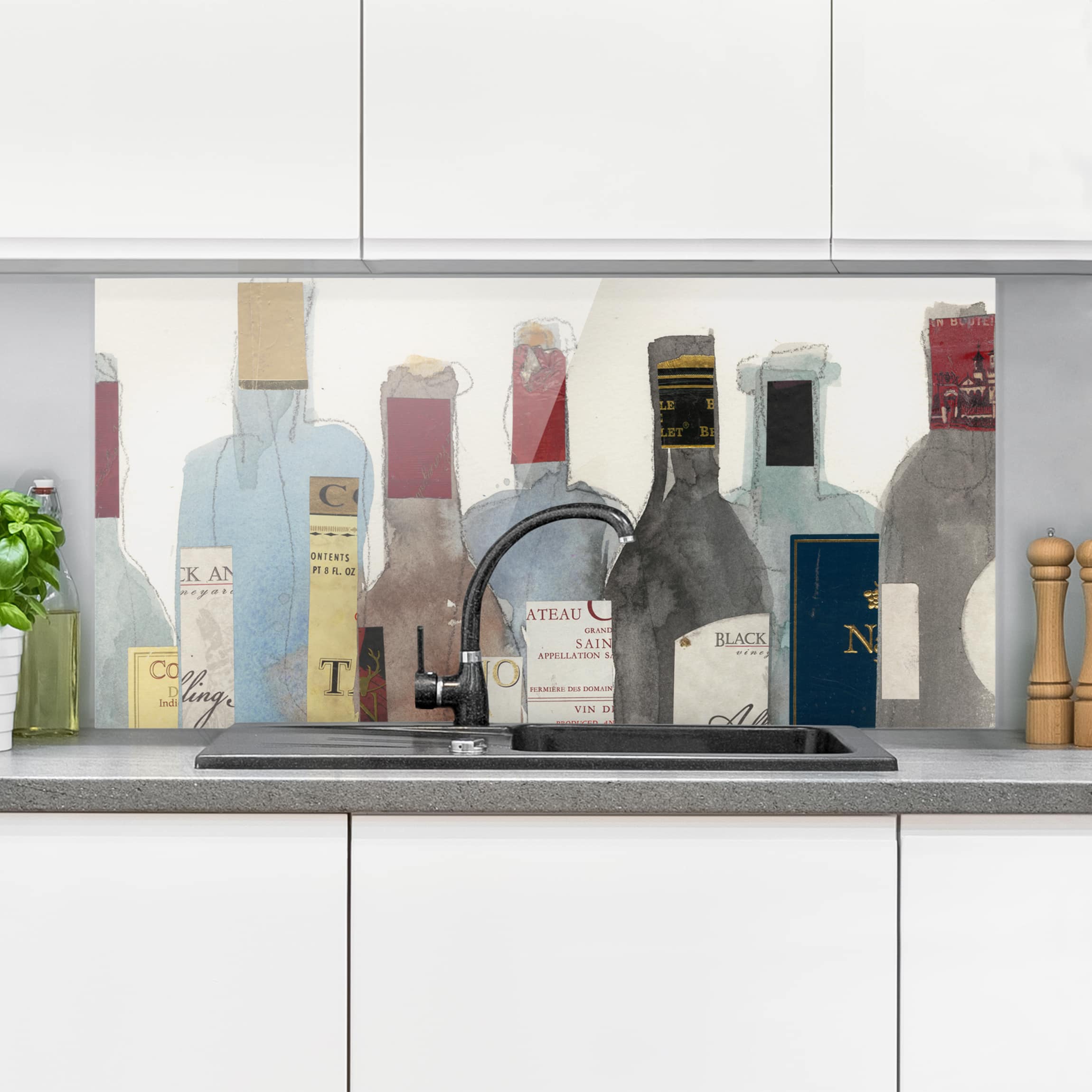 Glas Spritzschutz - Querformat 2:1 Wein & Spirituosen II