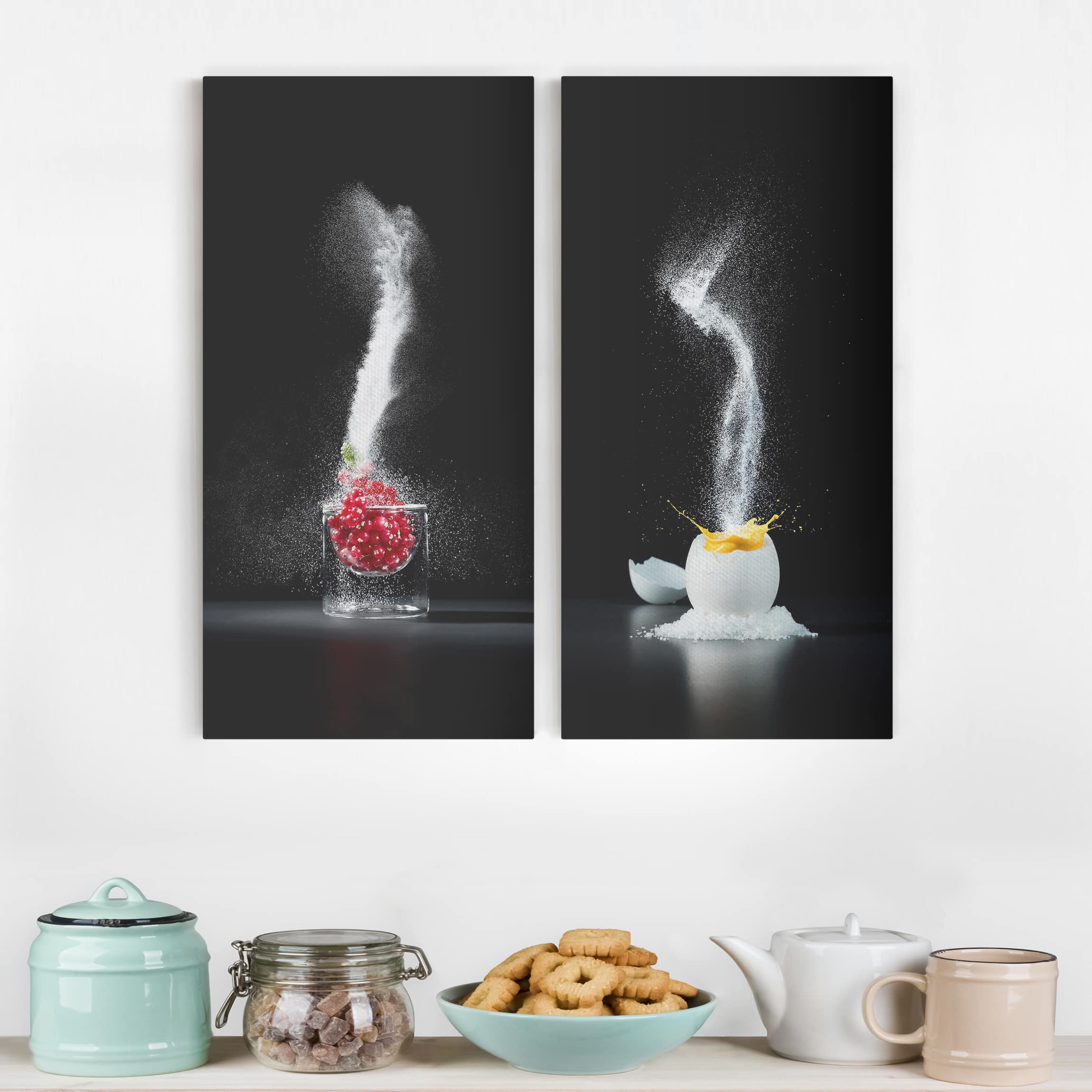 2-teiliges Leinwandbild Küche Süß & Salzig