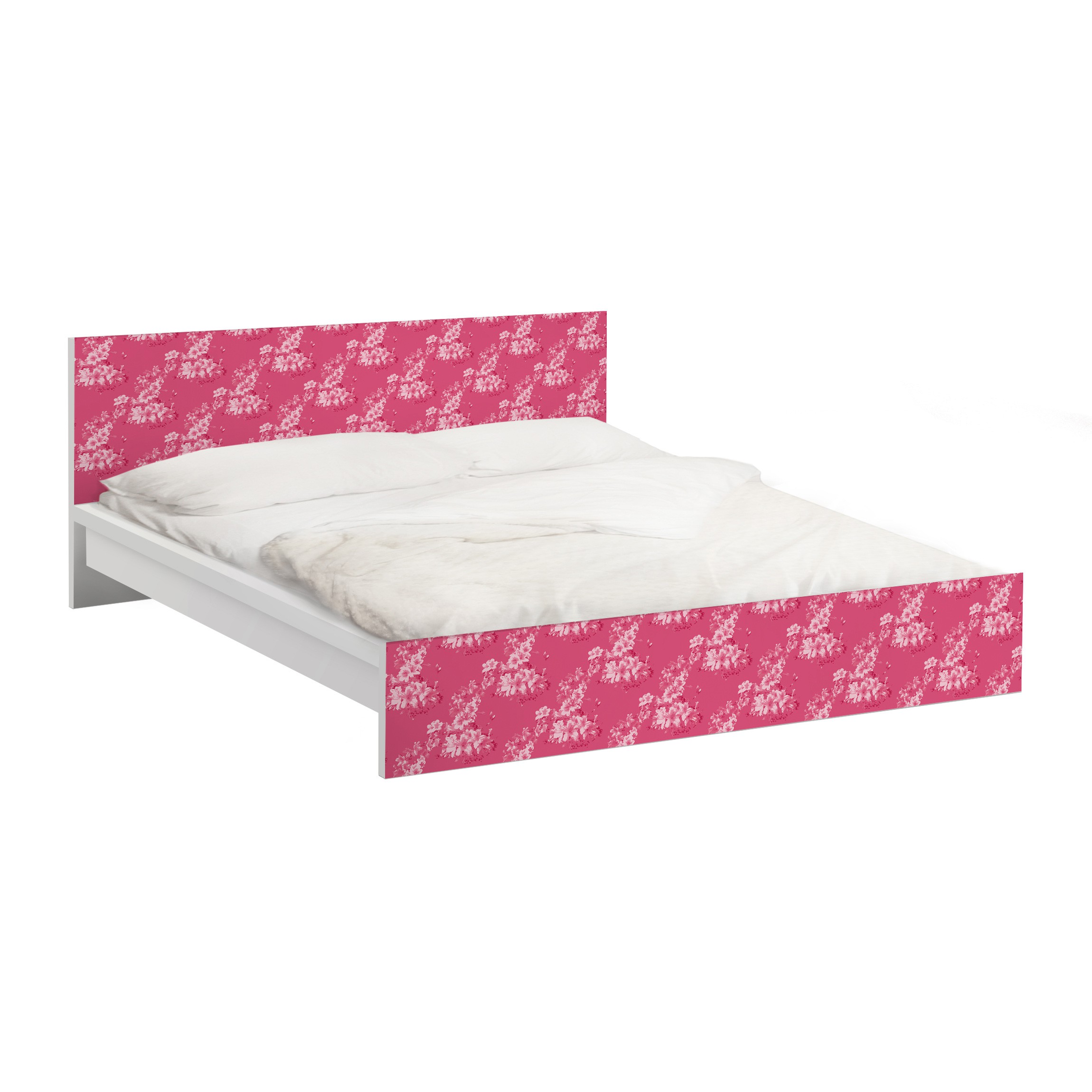 Möbelfolie für IKEA Malm Bett 140 cm Breite Antikes Blumenmuster