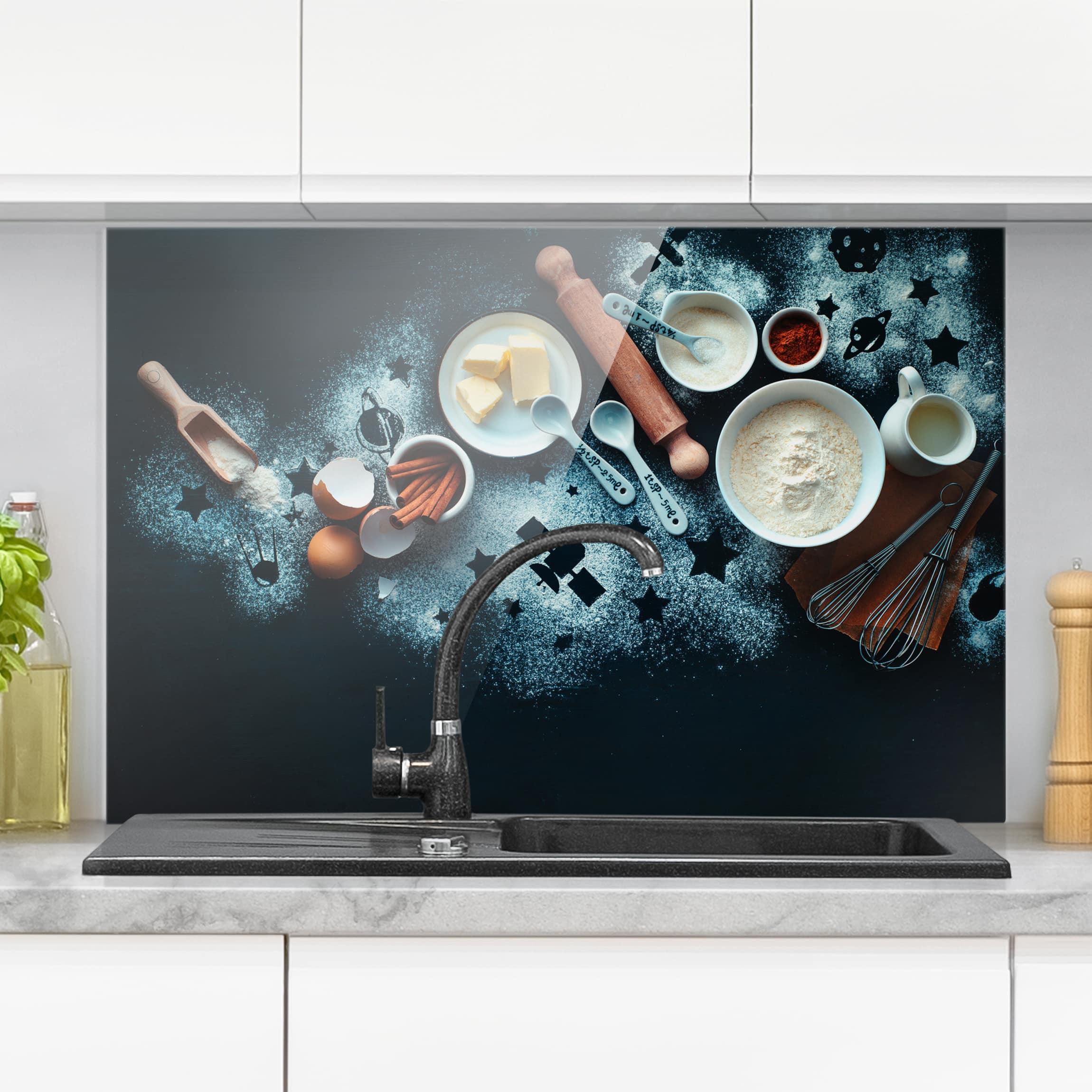 Glas Spritzschutz - Querformat 3:2 Backen für Sterngucker