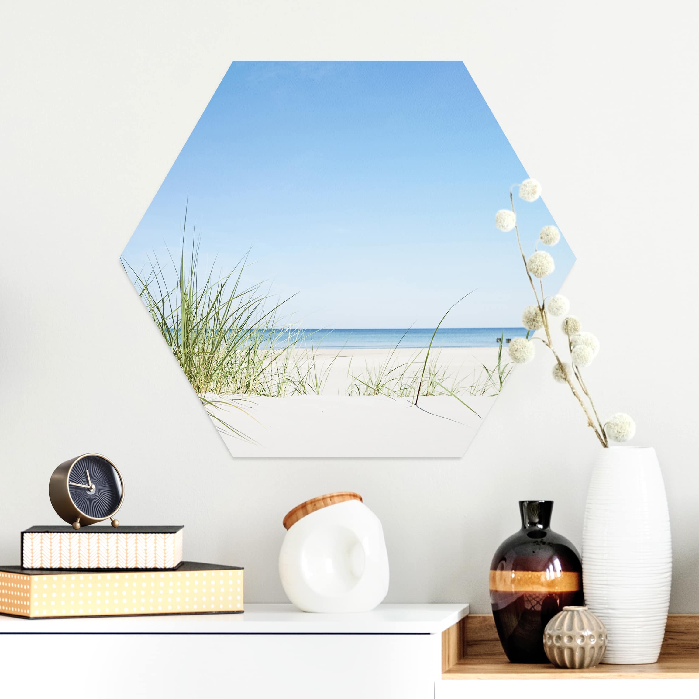 Hexagon-Alu-Dibond Bild Ostseeküste