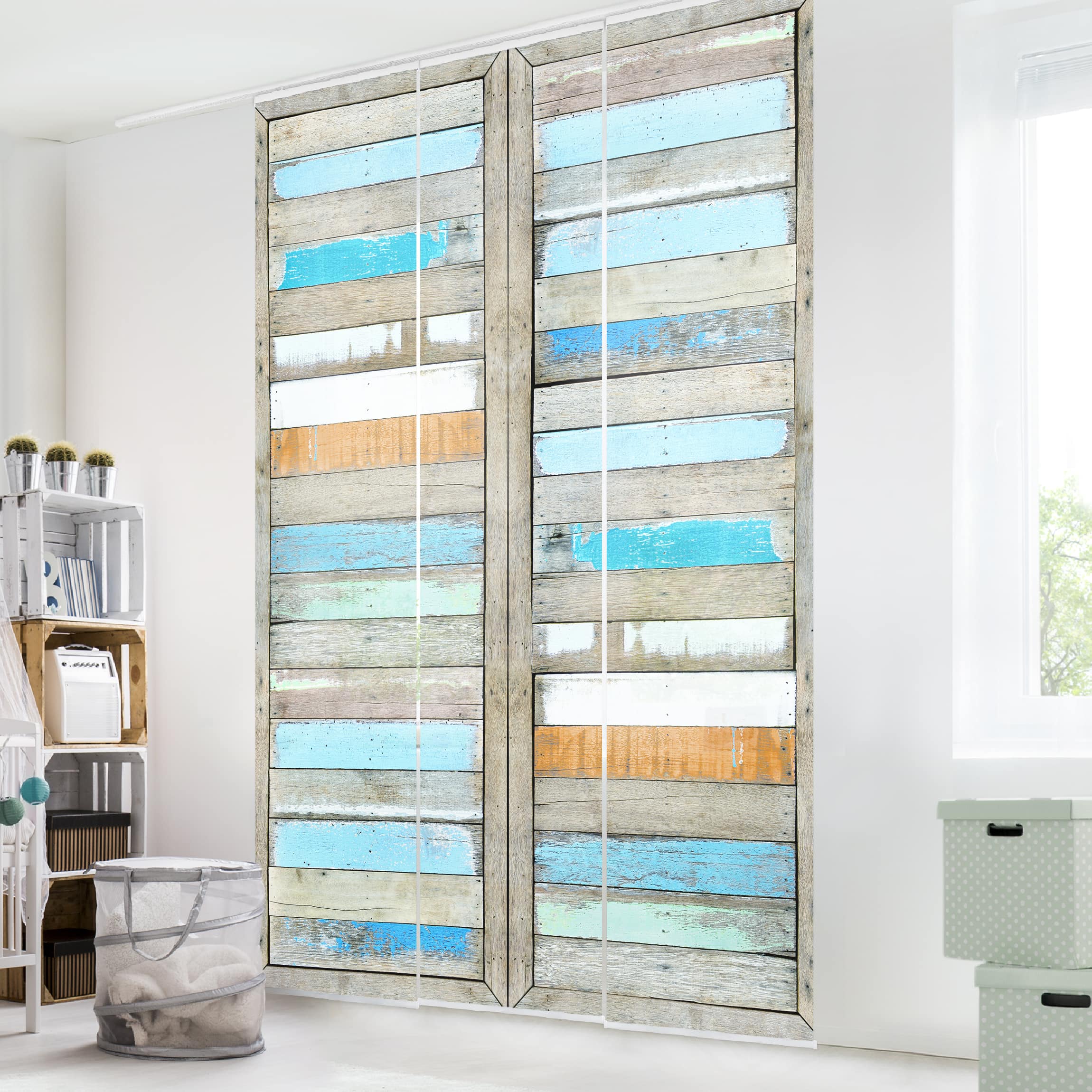 Schiebegardine Set Marokkanisches Fliesen Vierpassmuster Set