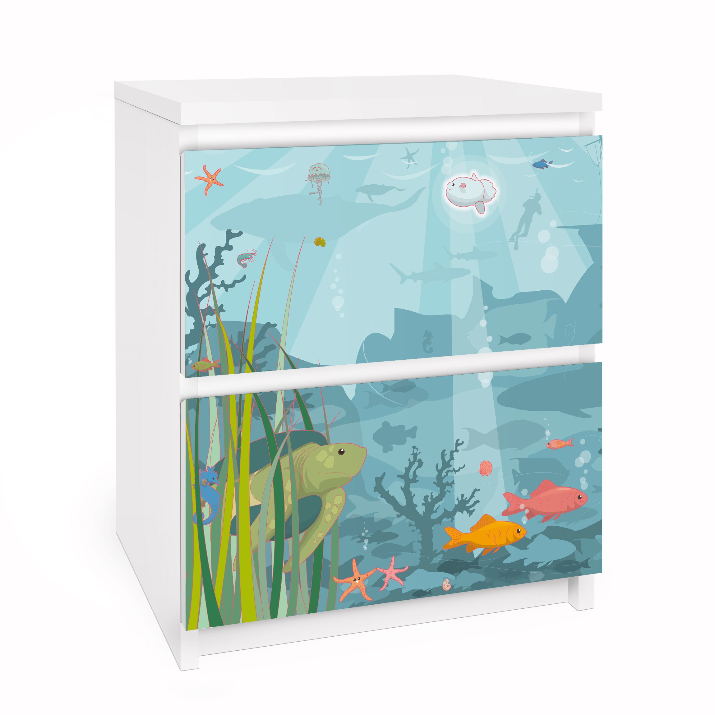 Möbelfolie für IKEA Malm Kommode 2 Schubladen No.EK57 Meereslandschaft