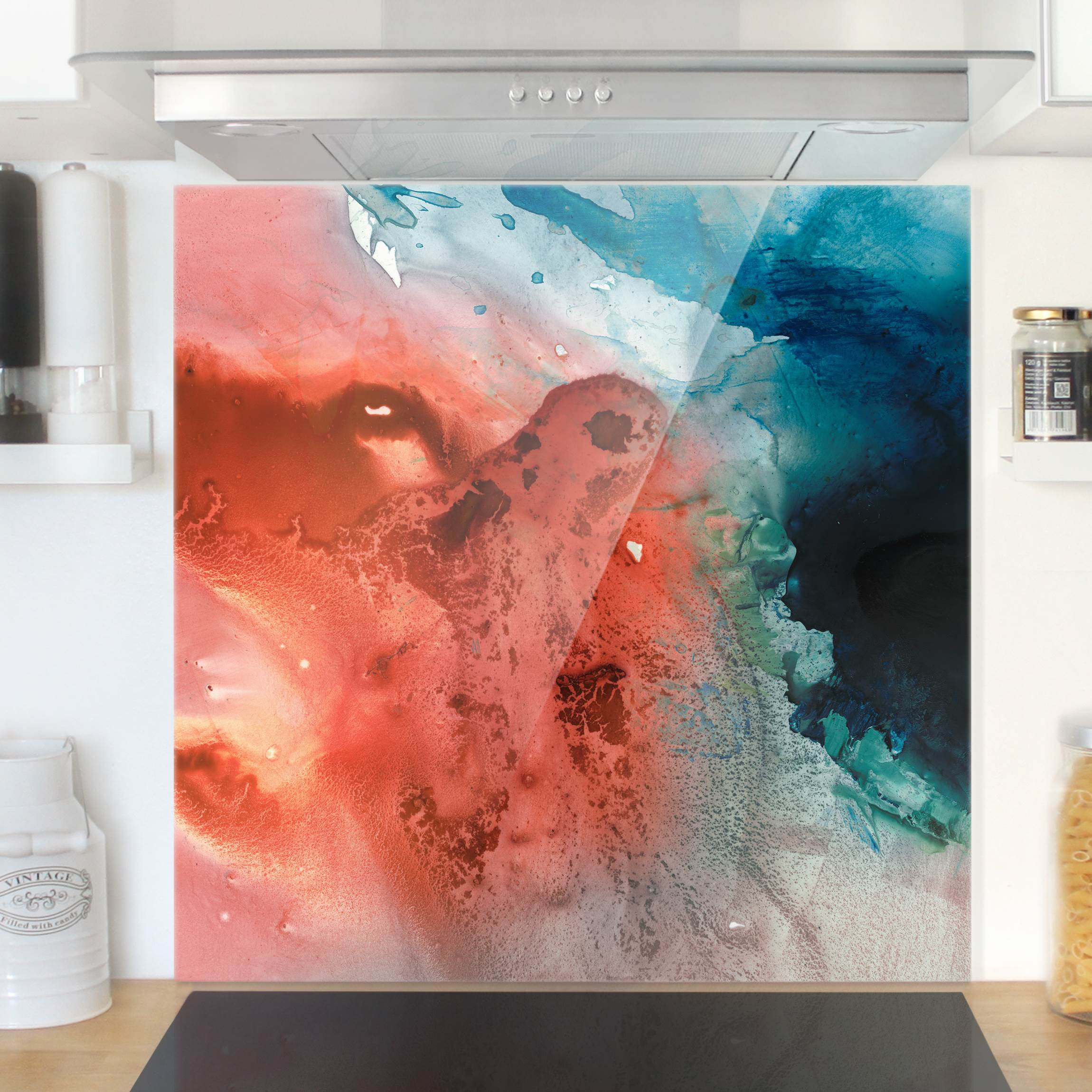 Glas Spritzschutz Farbige Wasserspiele