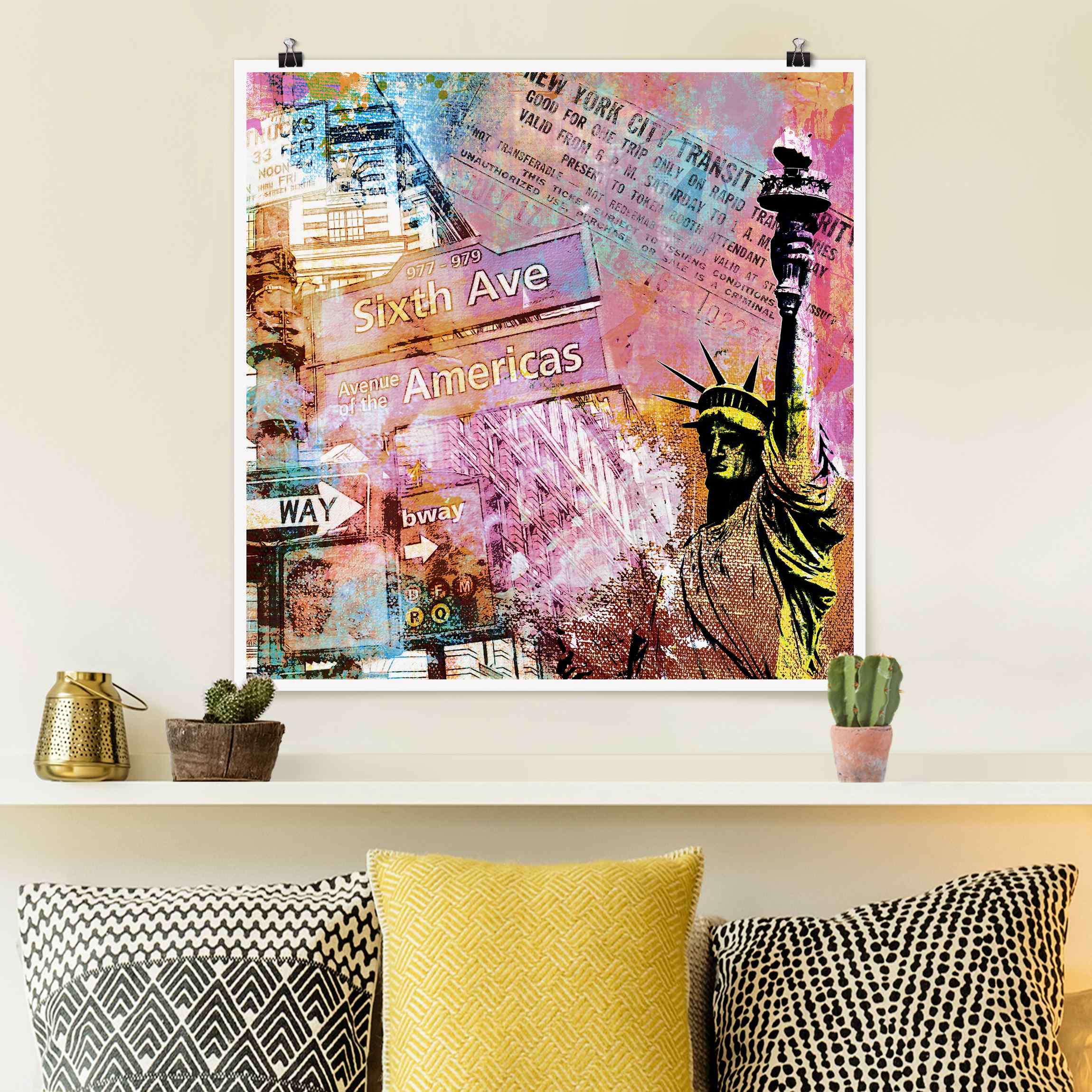 Poster Sixth Avenue New York Collage