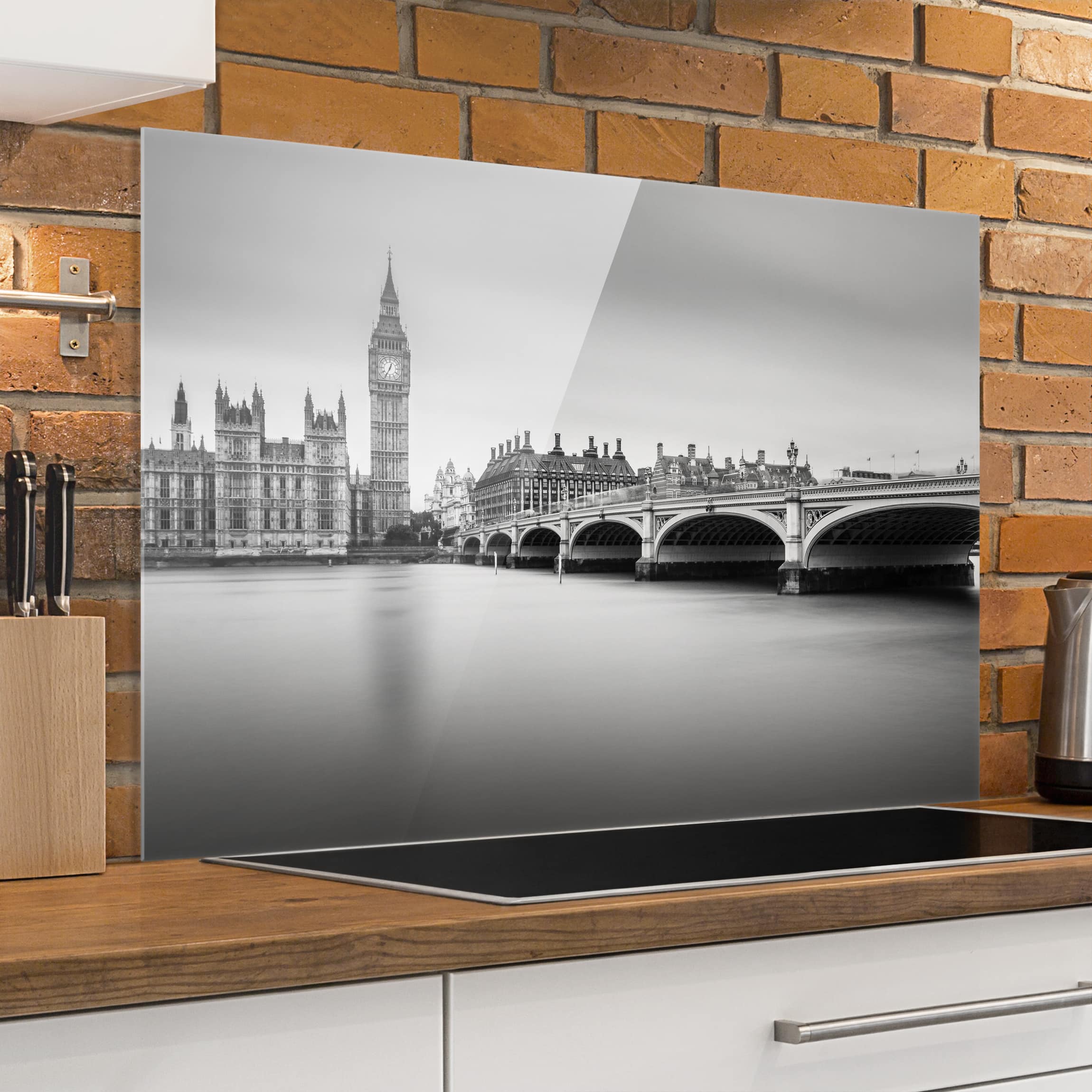 Glas Spritzschutz - Querformat 3:2 Westminster Brücke und Big Ben