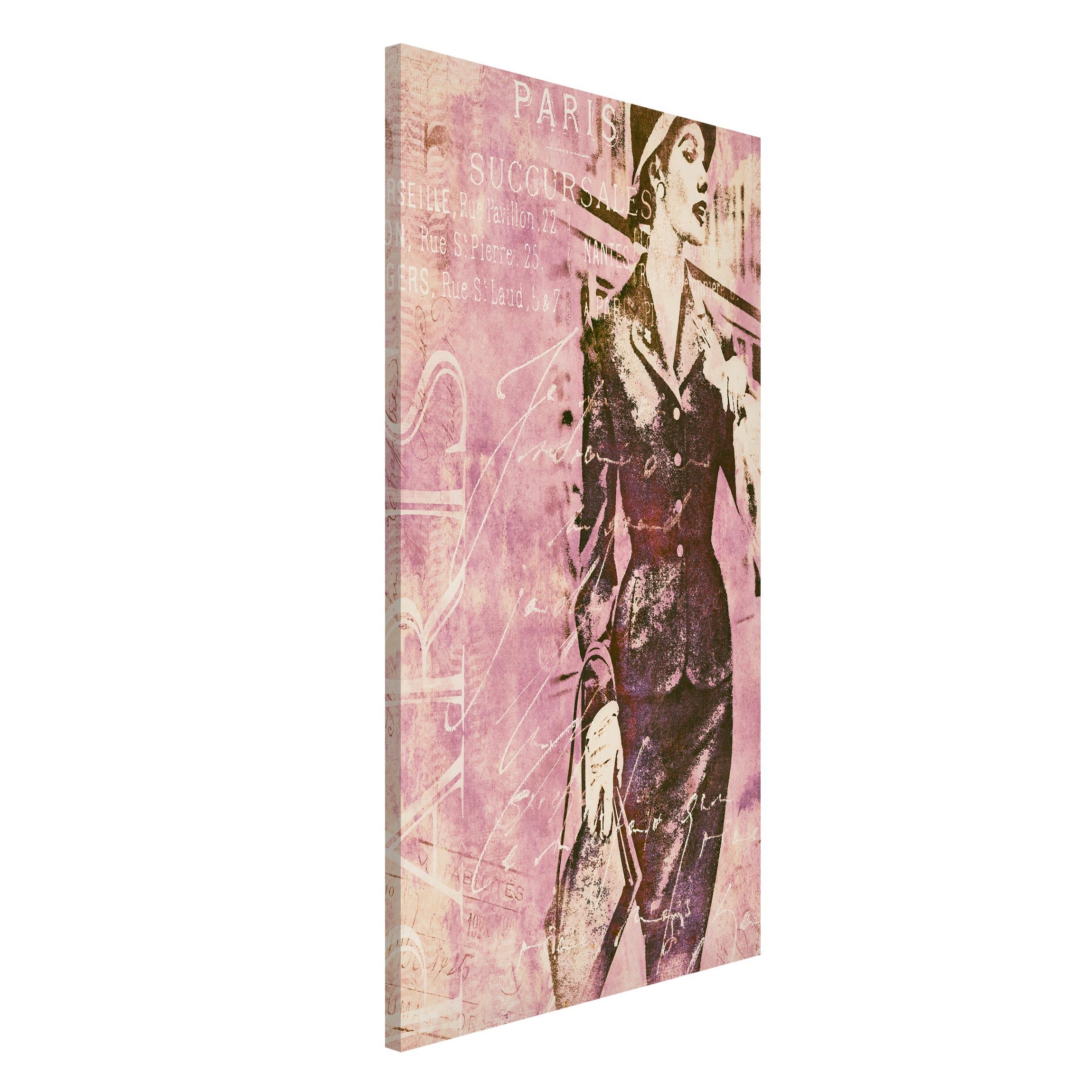 Magnettafel - Hochformat 3:4 Vintage Collage - Pariserin