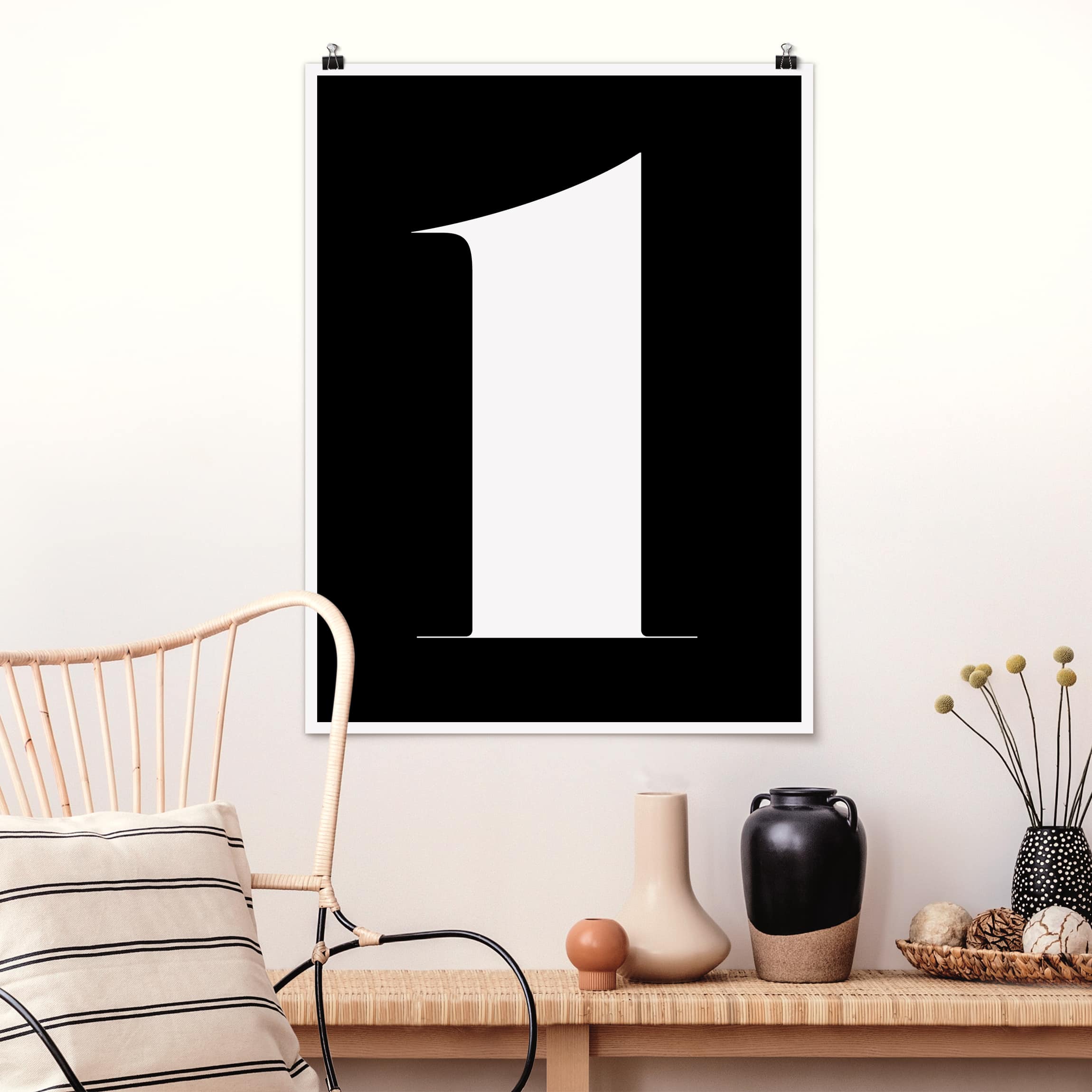 Poster - Hochformat Antiqua Zahl 1