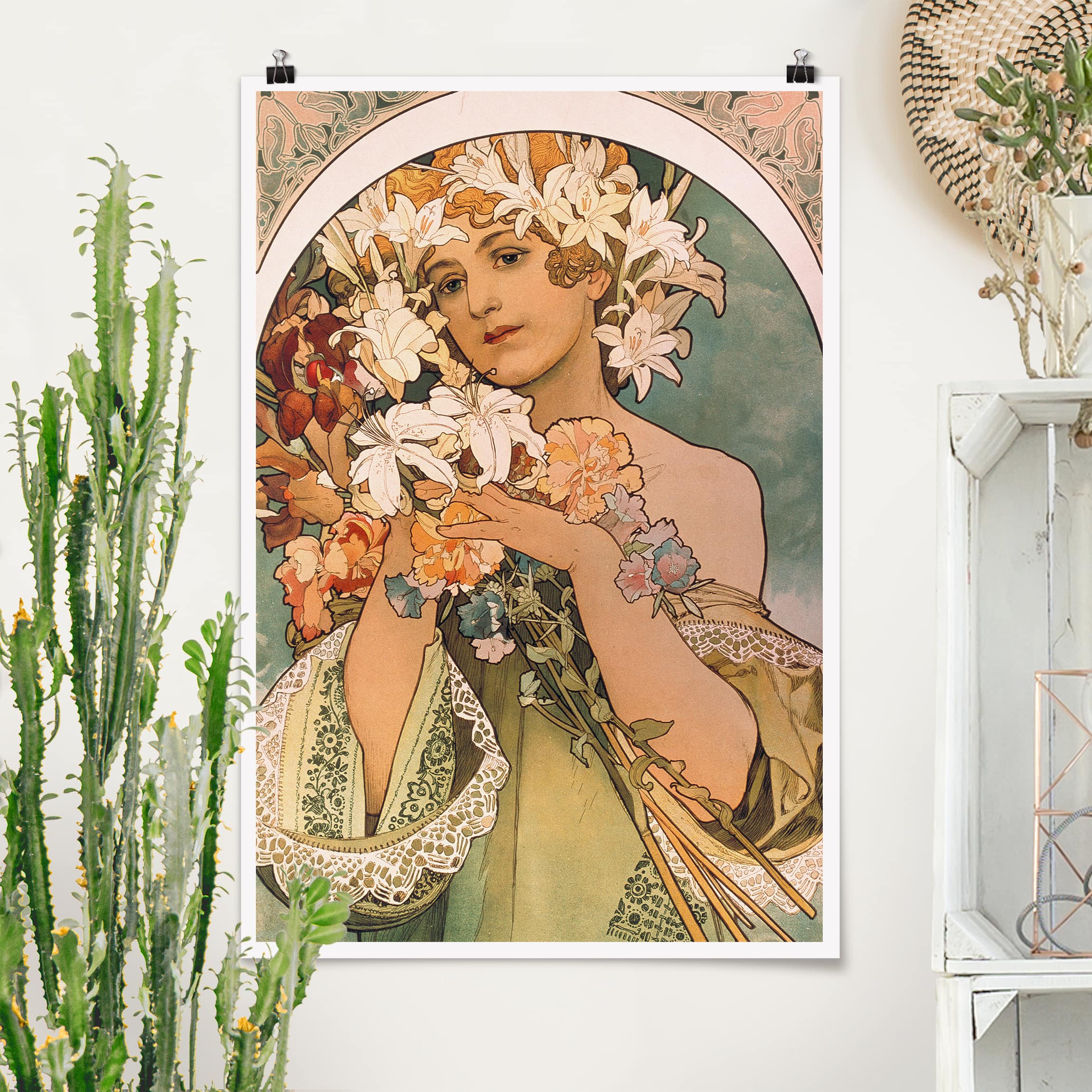 Poster - Hochformat Alfons Mucha - Blume