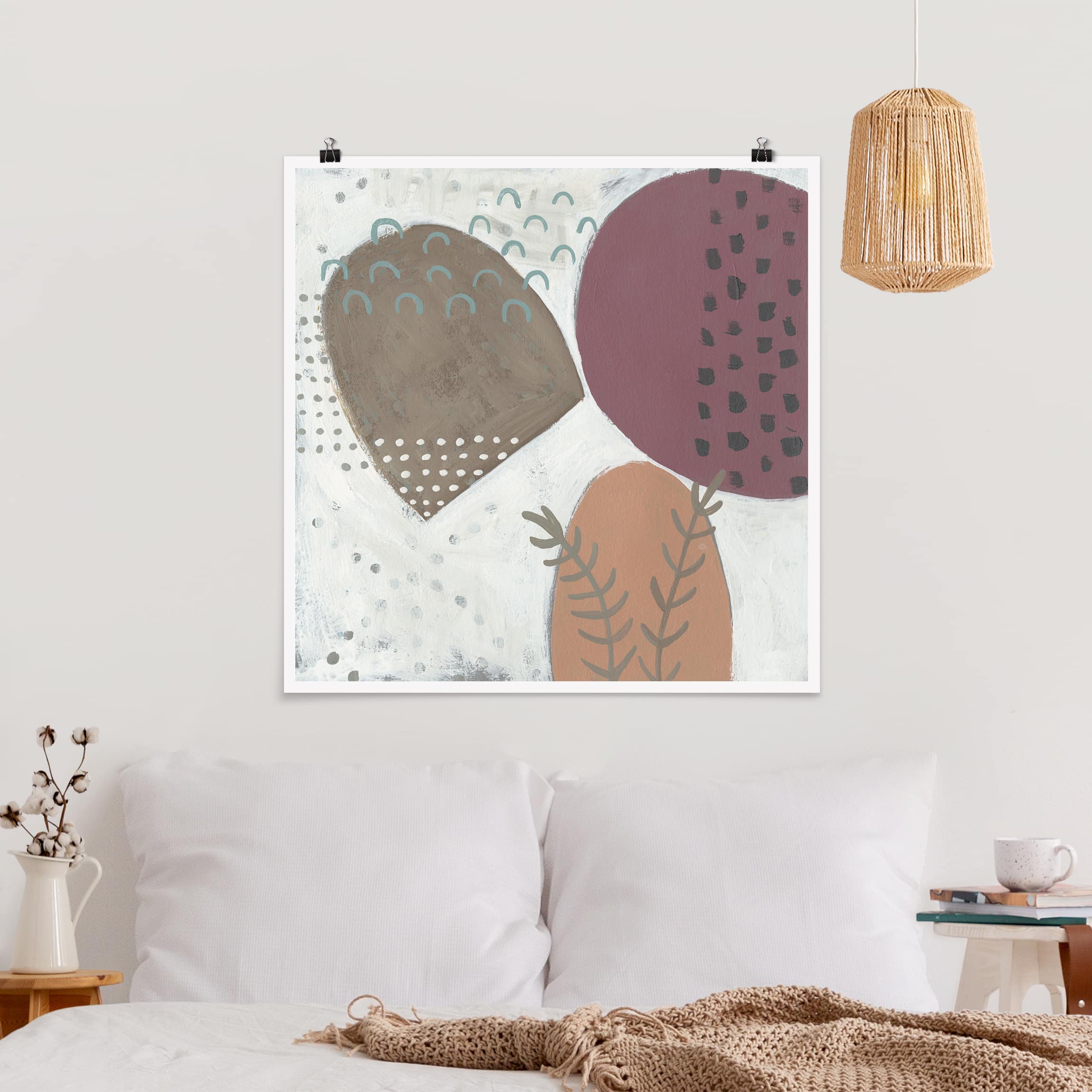 Poster - Quadrat Karneval der Formen in Lachs II