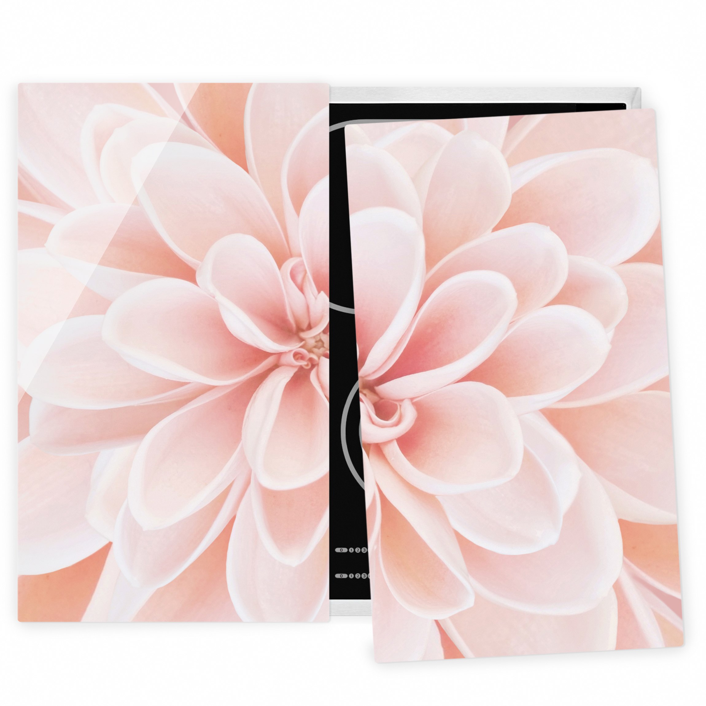 Herdabdeckplatte Blumen Dahlie in Pastellrosa