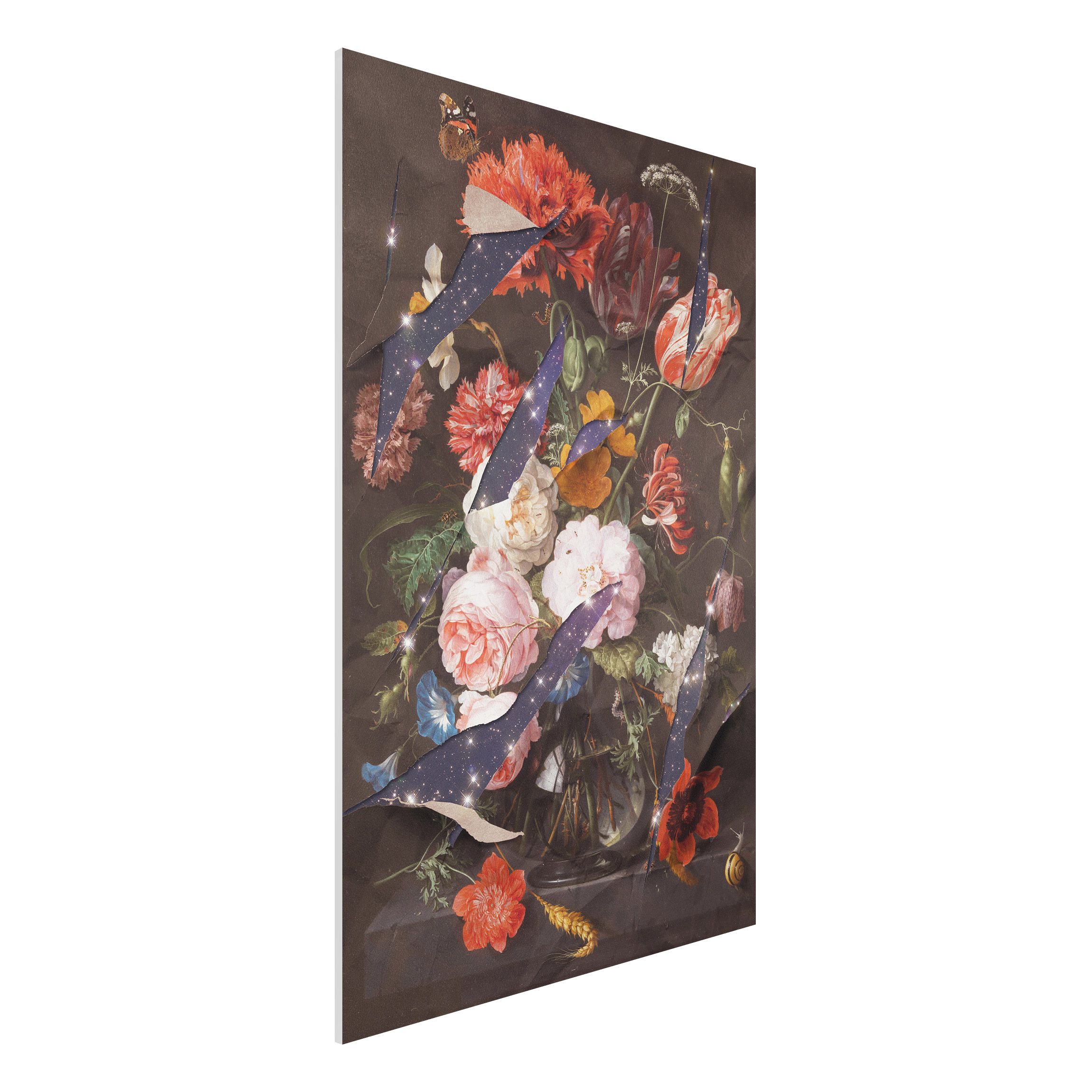 Forexbild - Hochformat Blumen mit Galaxie