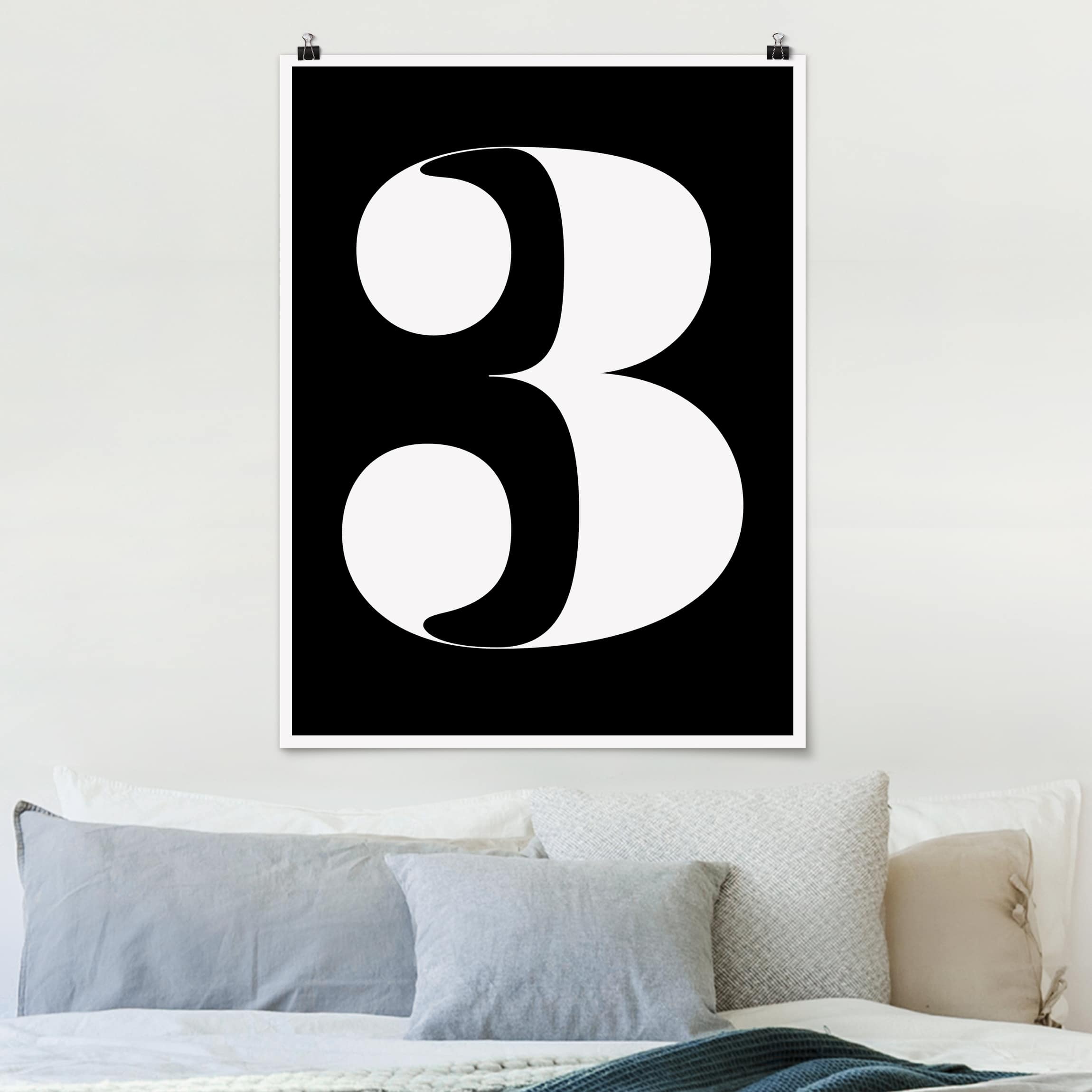 Poster - Hochformat Antiqua Zahl 3