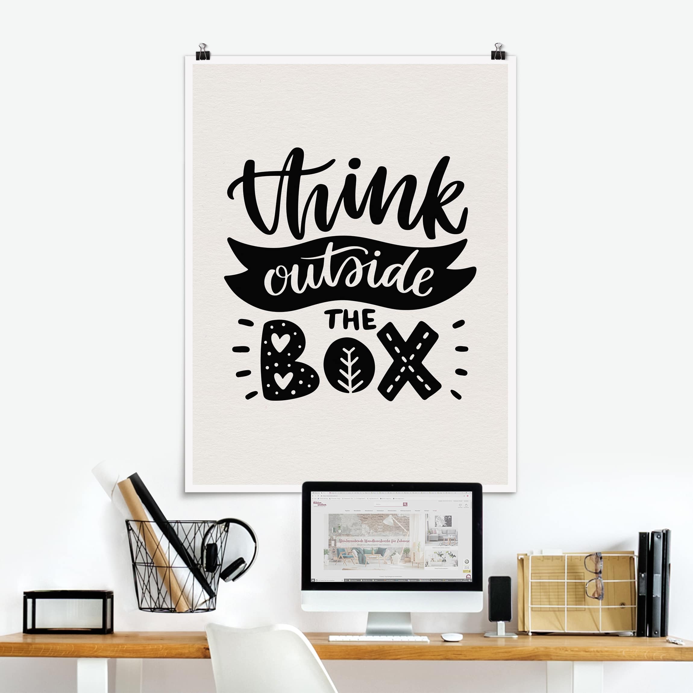 Poster Spruch - Hochformat Think outside the box