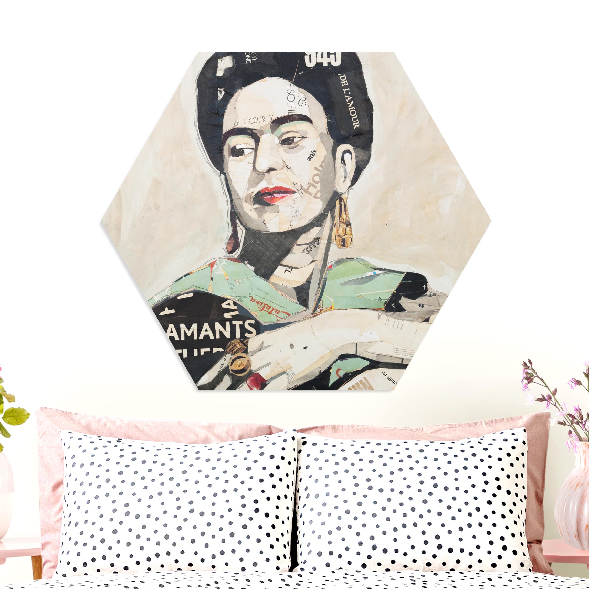 Hexagon-Forexbild Frida Kahlo - Collage No.4