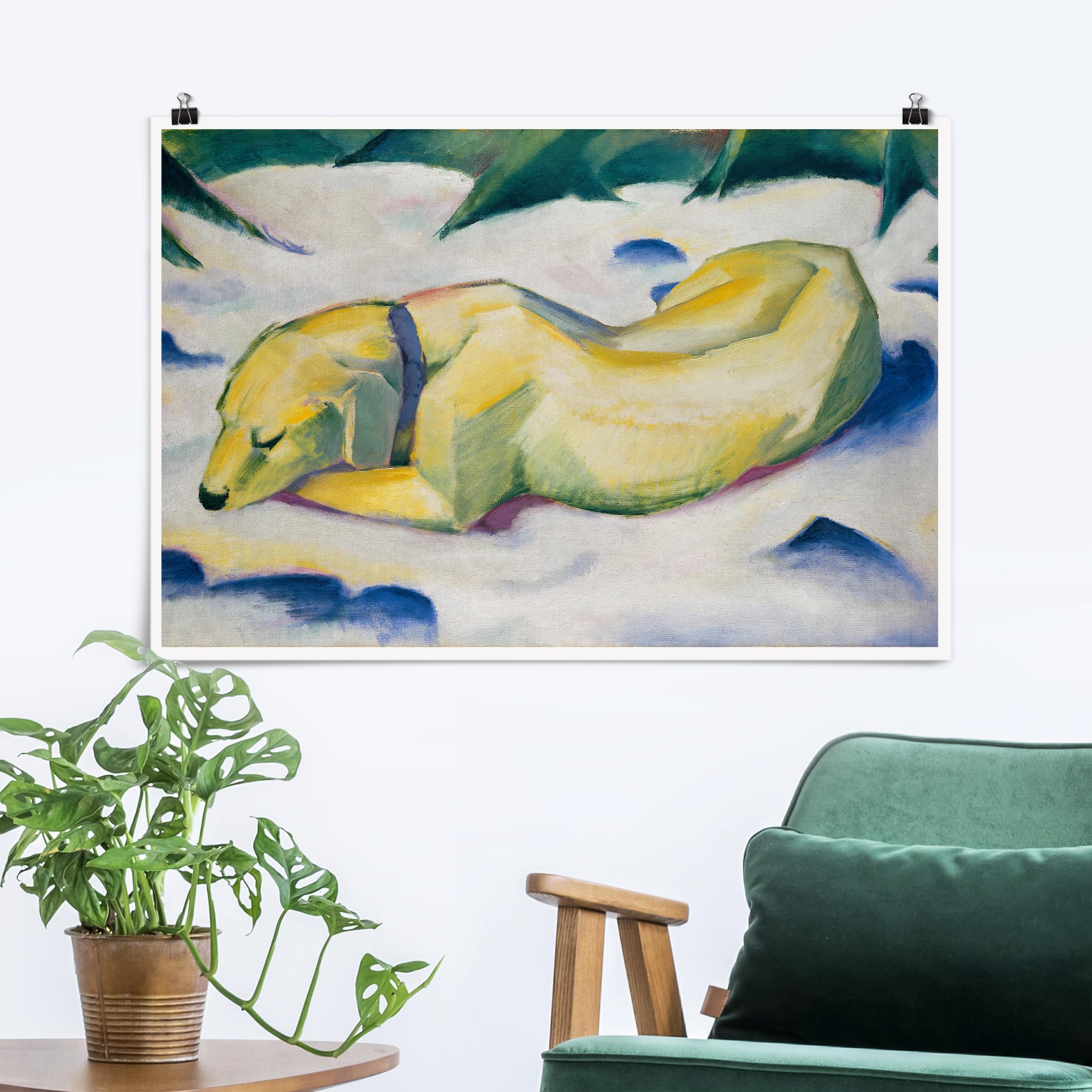Poster Franz Marc - Liegender Hund
