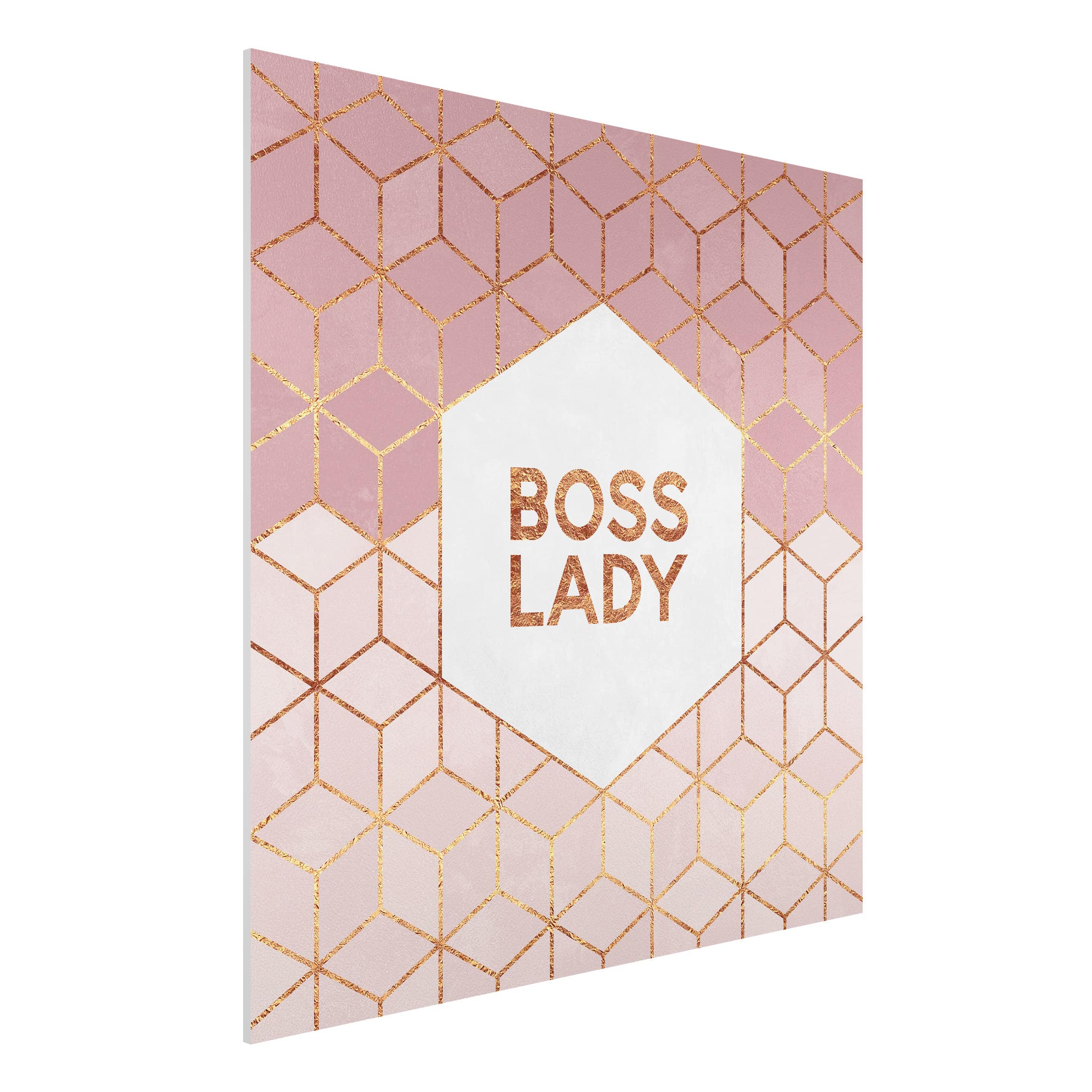 Forexbild Spruch - Quadrat Boss Lady Sechsecke Rosa