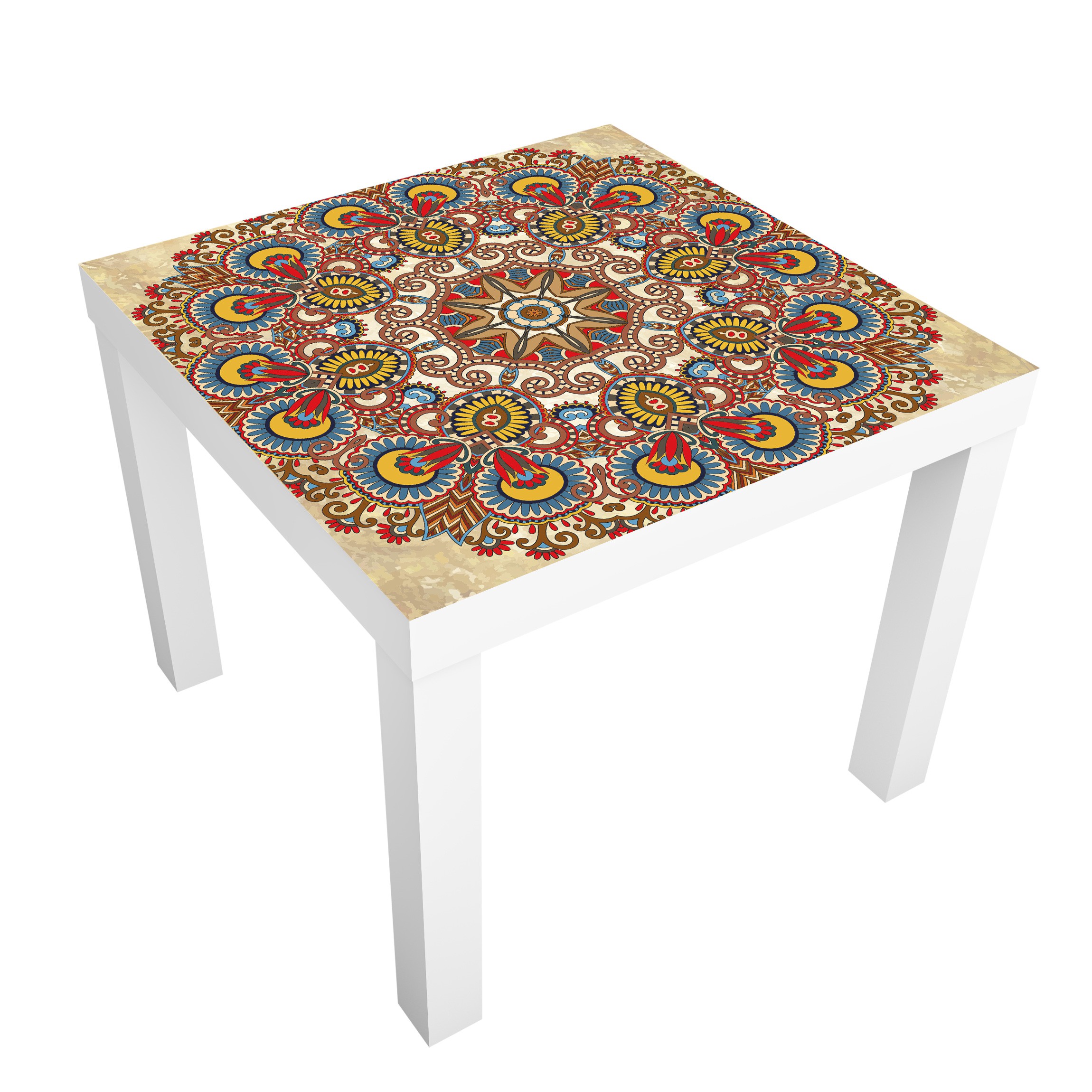 Möbelfolie für IKEA Lack Tisch 55 x 55 cm Farbiges Mandala