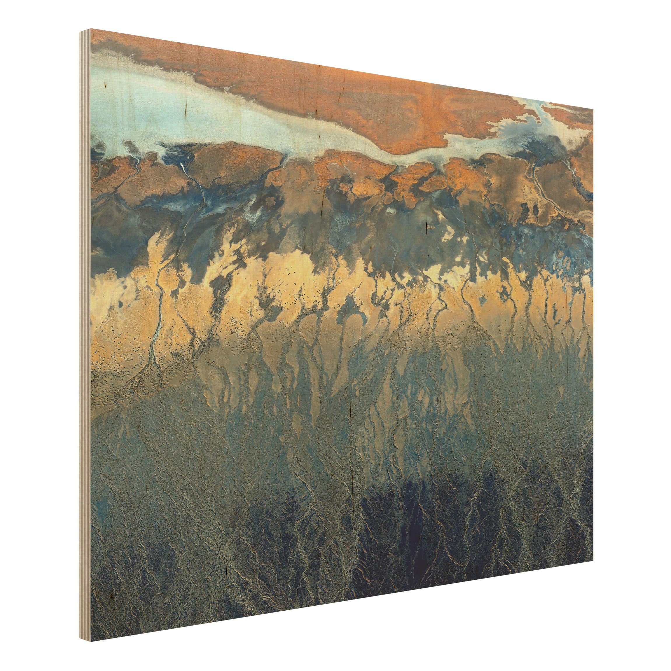 Holzbild - Querformat 4:3 Kalifornien aus der Luft