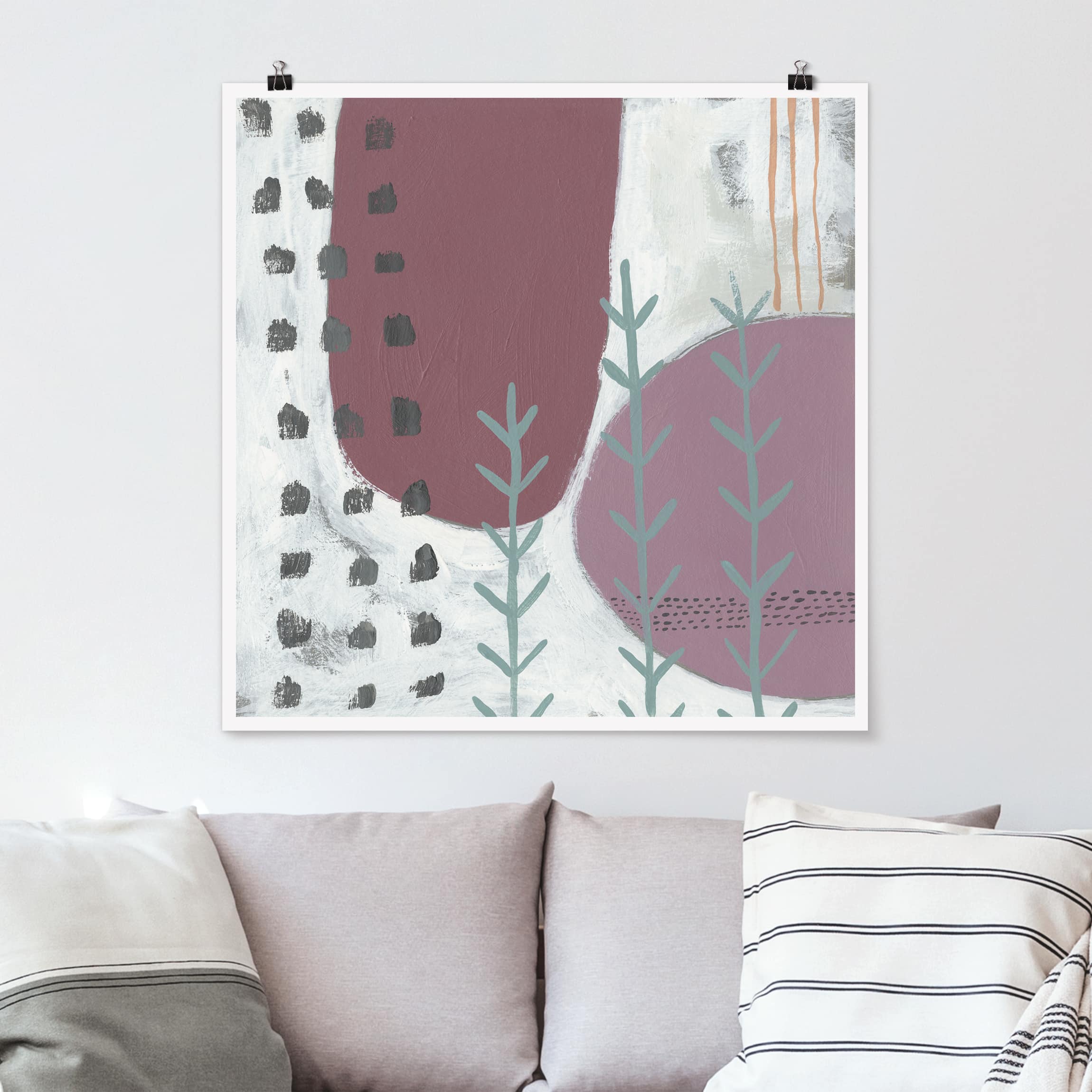 Poster - Quadrat Karneval der Formen in Beere III