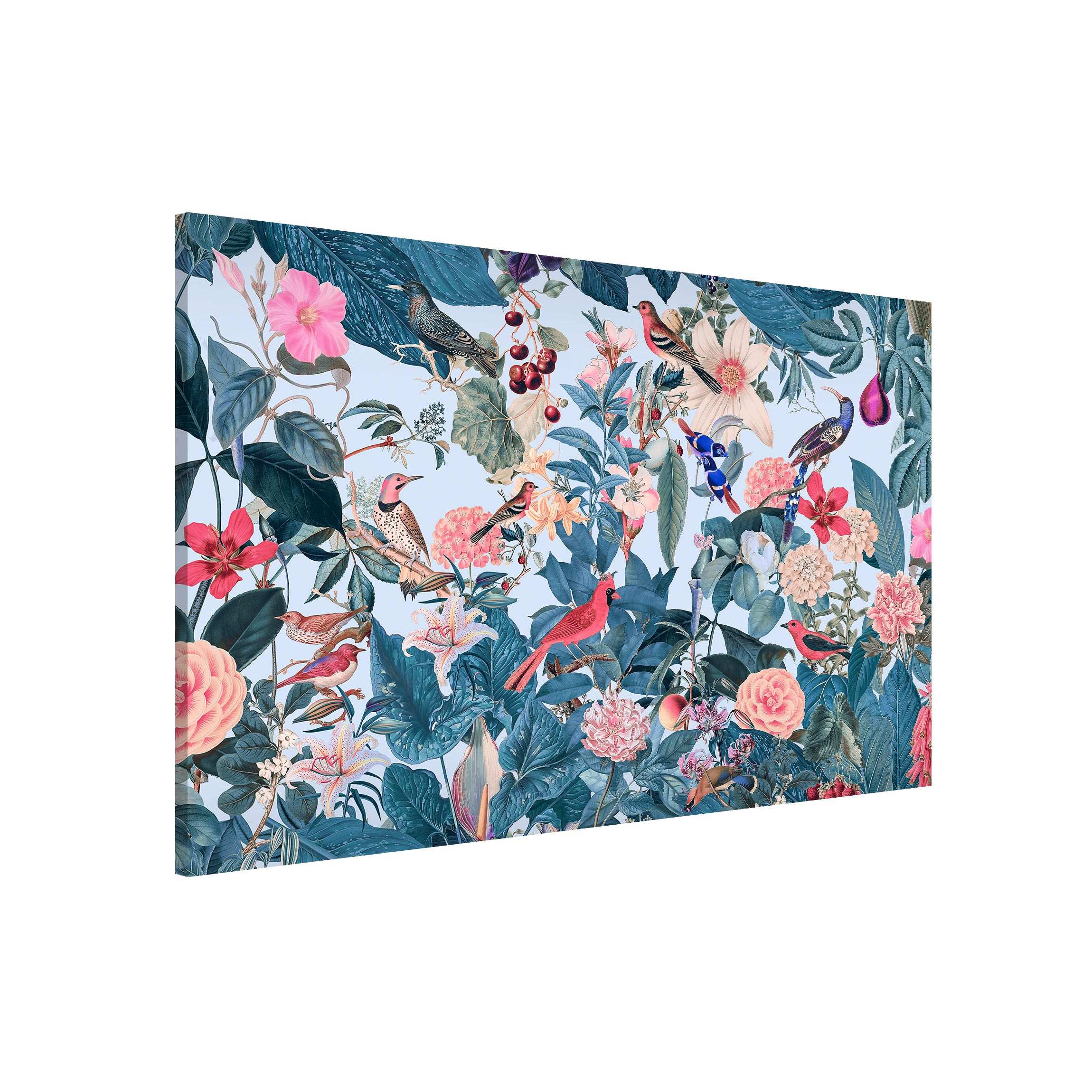 Magnettafel Vintage Collage - Vogelgarten