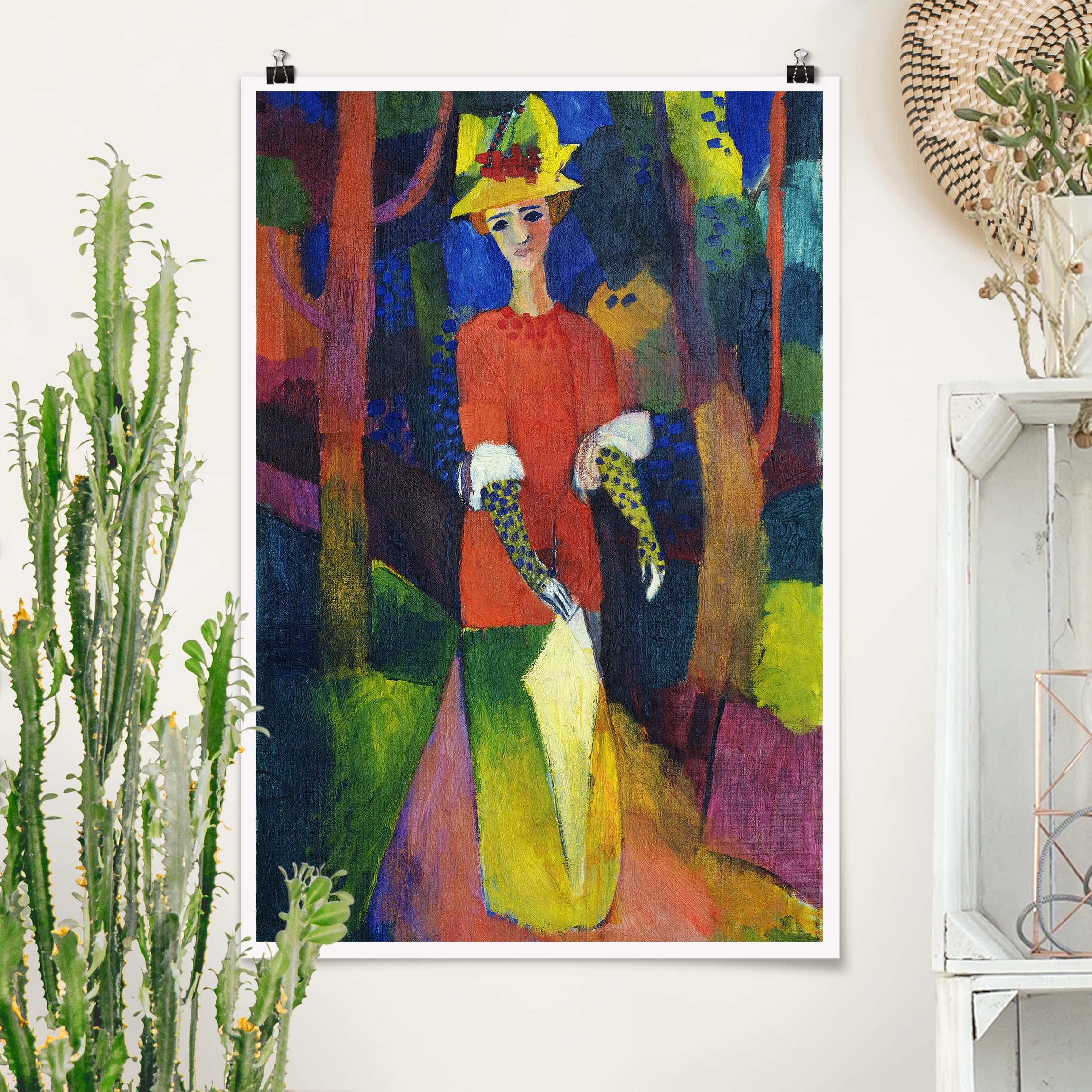 Poster - Hochformat August Macke - Dame im Park