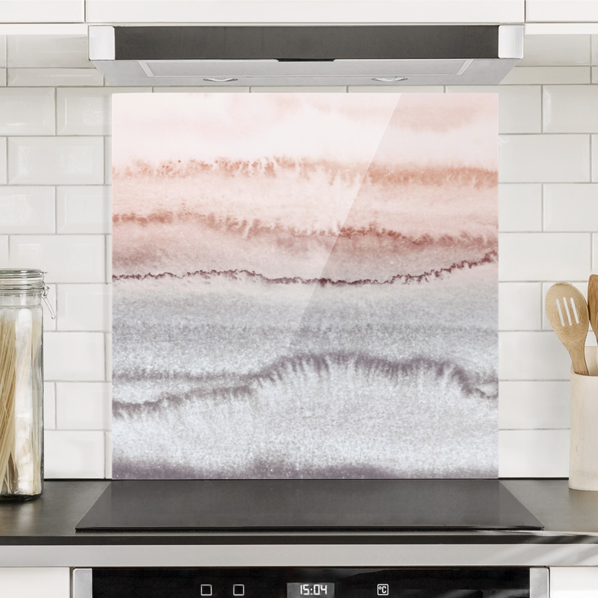 Glas Spritzschutz Spiel der Farben Meeresrauschen im Nebel
