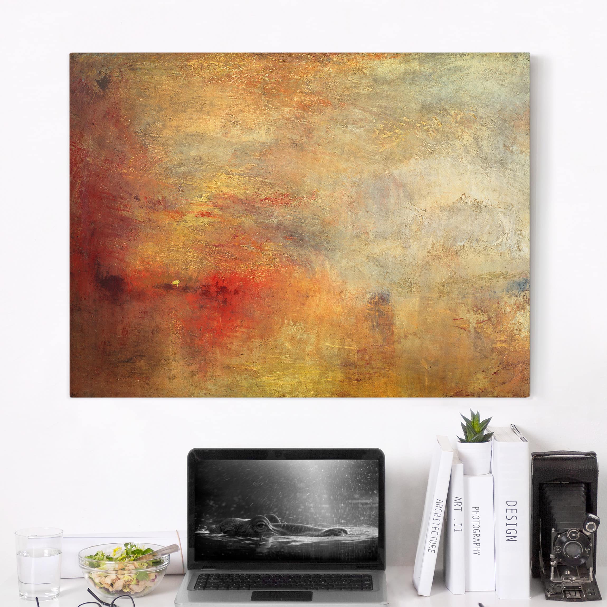 Leinwandbild - Querformat Joseph Mallord William Turner - Sonnenuntergang über einem See